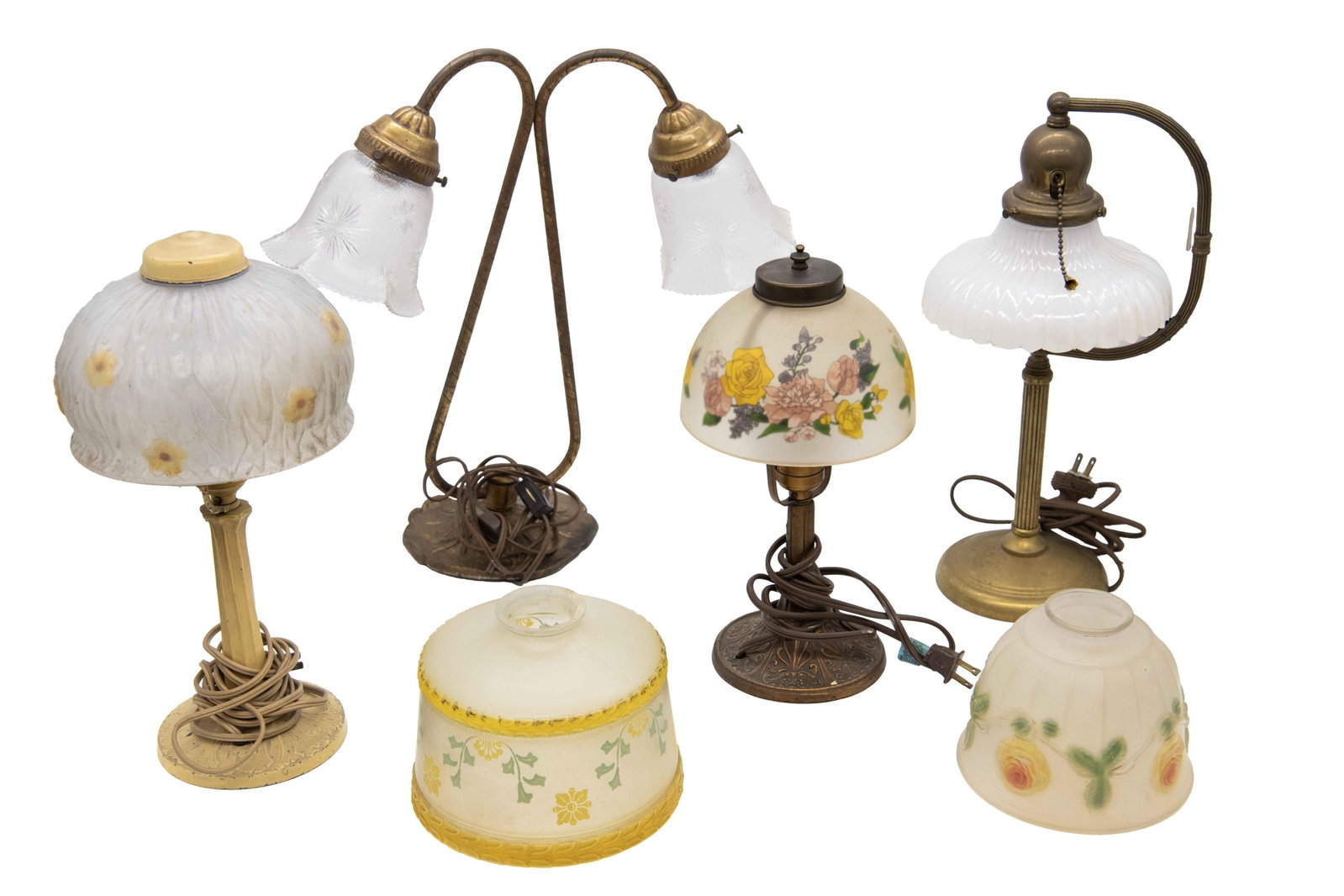 Group of Yellow Lamps and Shades (1 of 7)