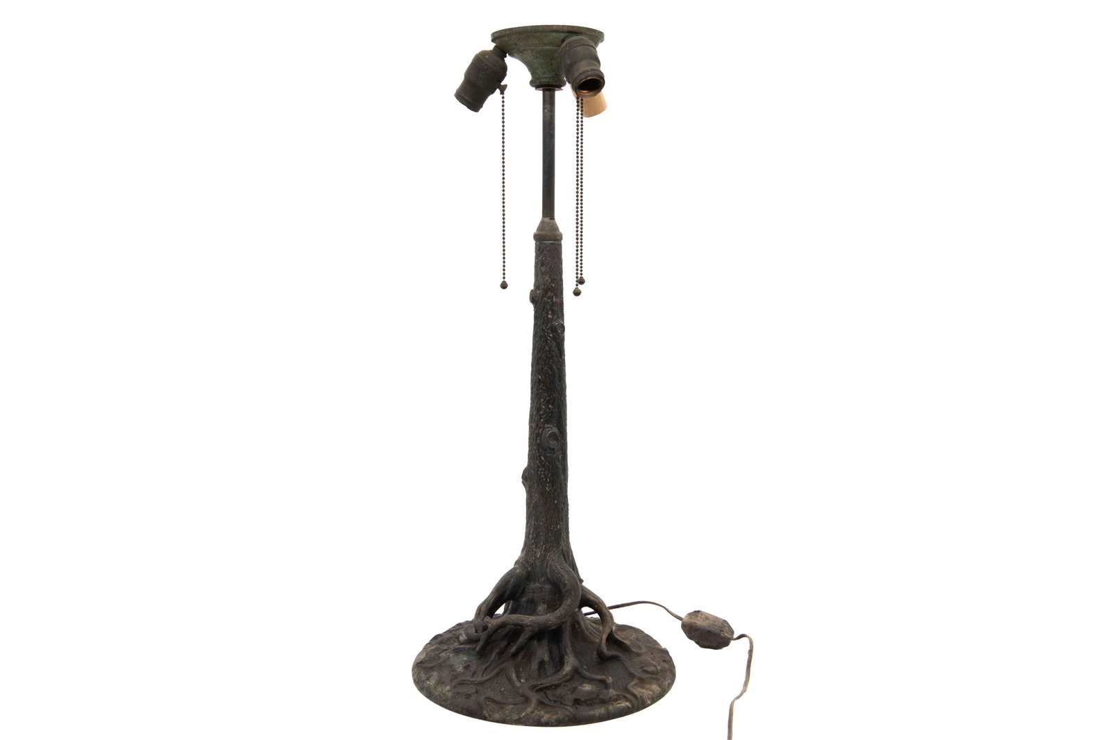 Antique Patinated Metal Tree Trunk Lamp Base (1 of 9)