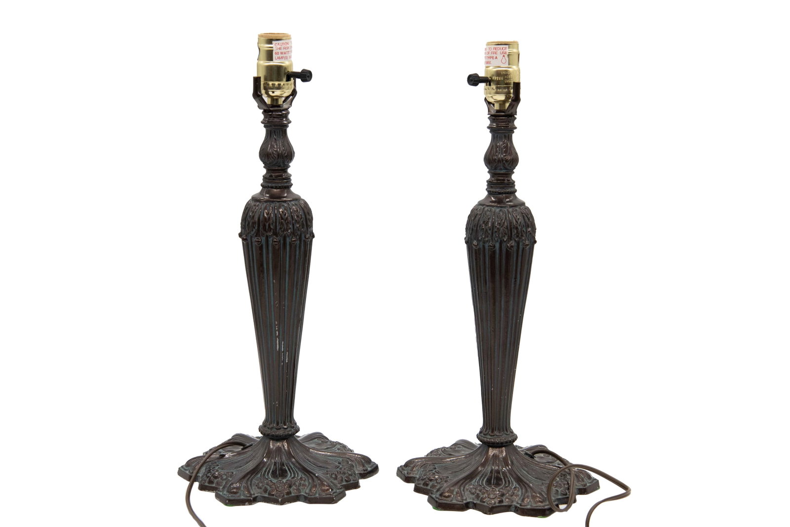 Pair of Art Nouveau Style Metal Lamp Bases (1 of 5)
