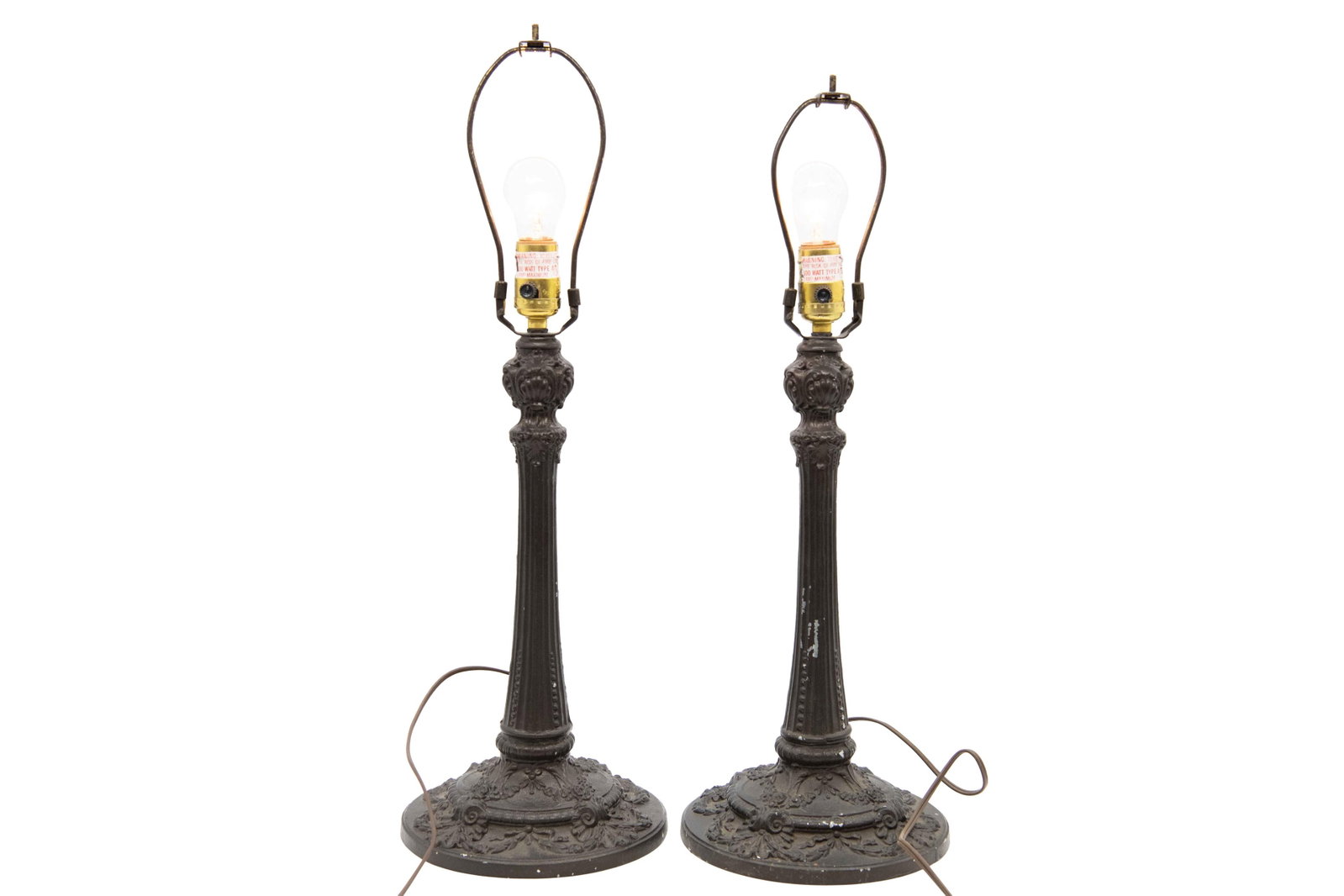Pair of Antique Tiffany Style Lamp Bases (1 of 2)