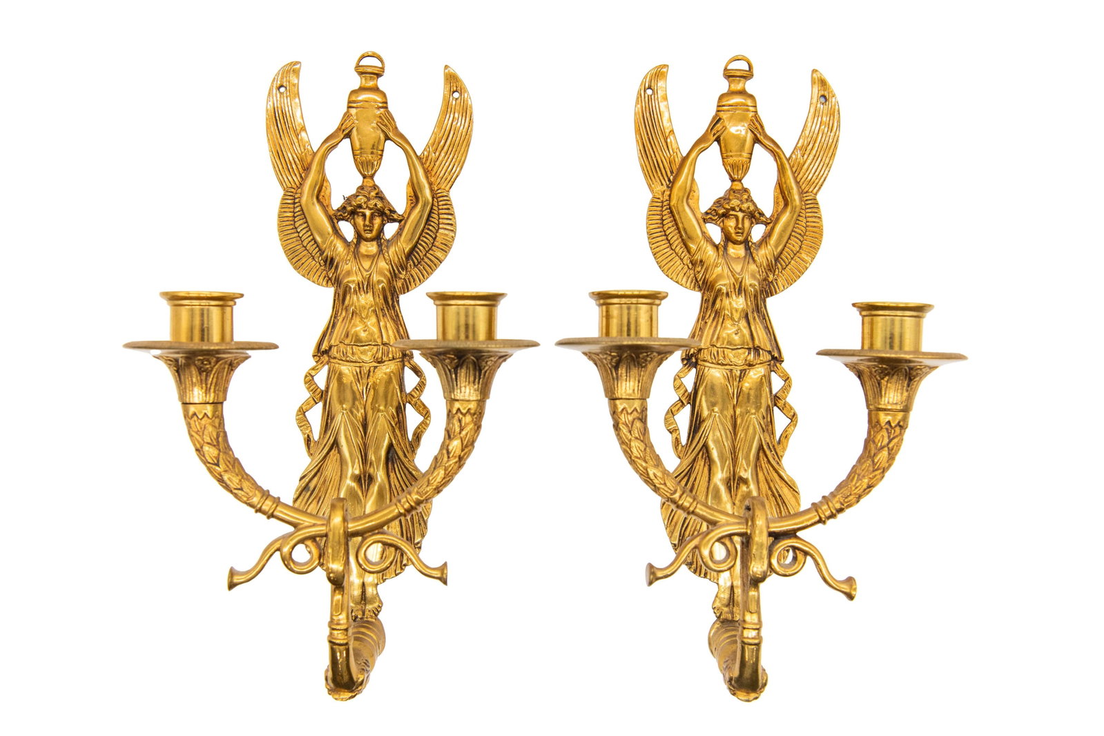 Pair of Empire Style Bronze Wall Sconces (1 of 9)