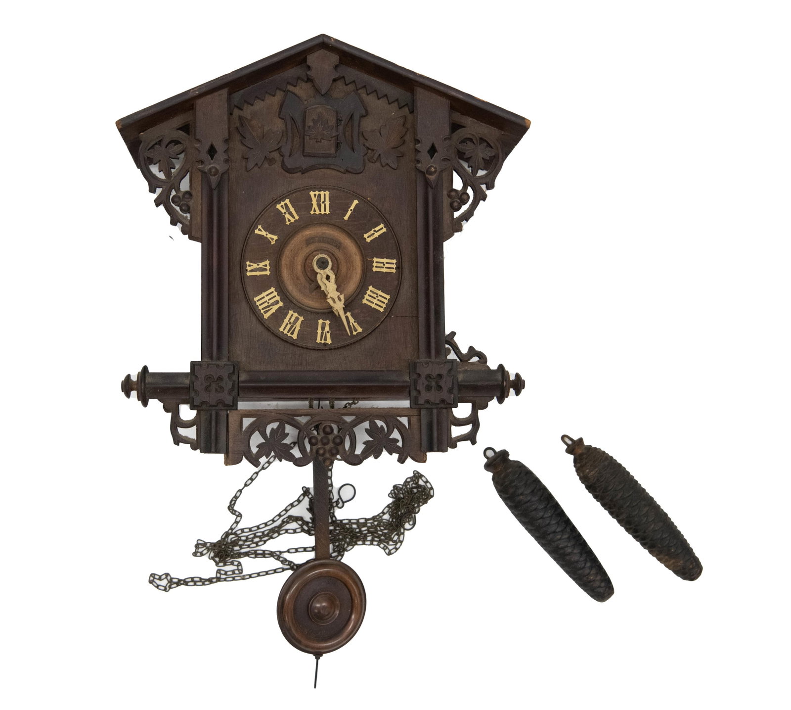 Antique Carved Leaf Cuckoo Clock (1 of 13)