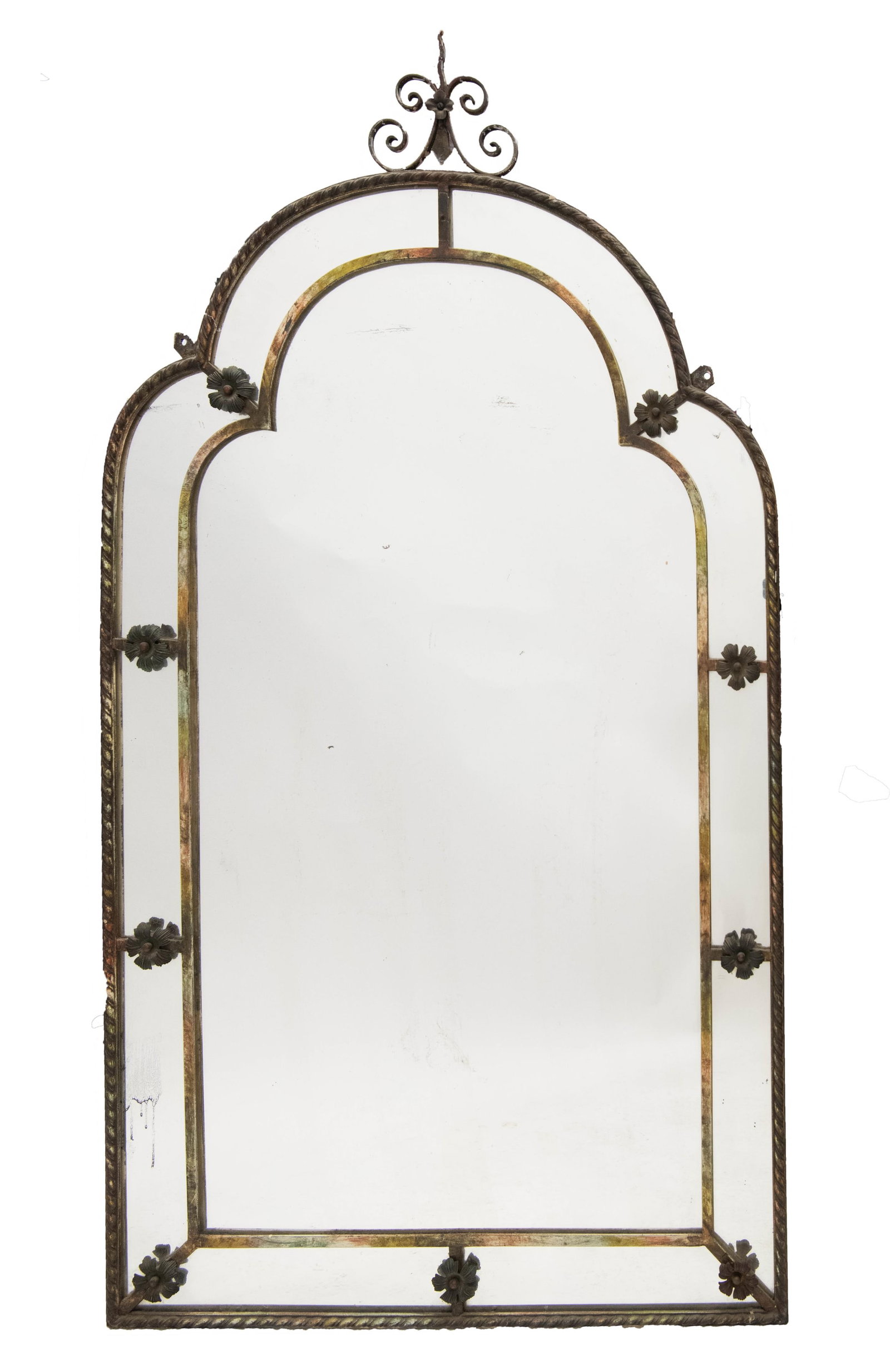 Antique Ornate Arched Italian Style Mirror: Antique Ornate Arched Italian Style Mirror Approximate size: 54.5” H x 30” W x 1” D