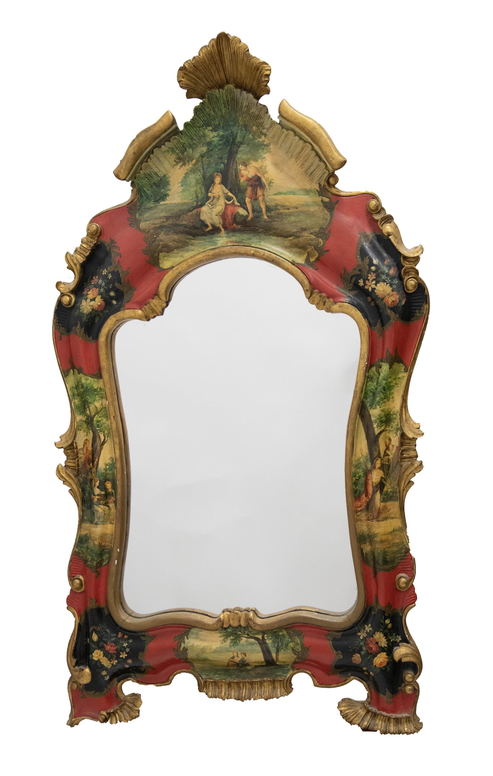 Rococo Venetian Style Hand Painted Scenic Mirror (1 of 1)