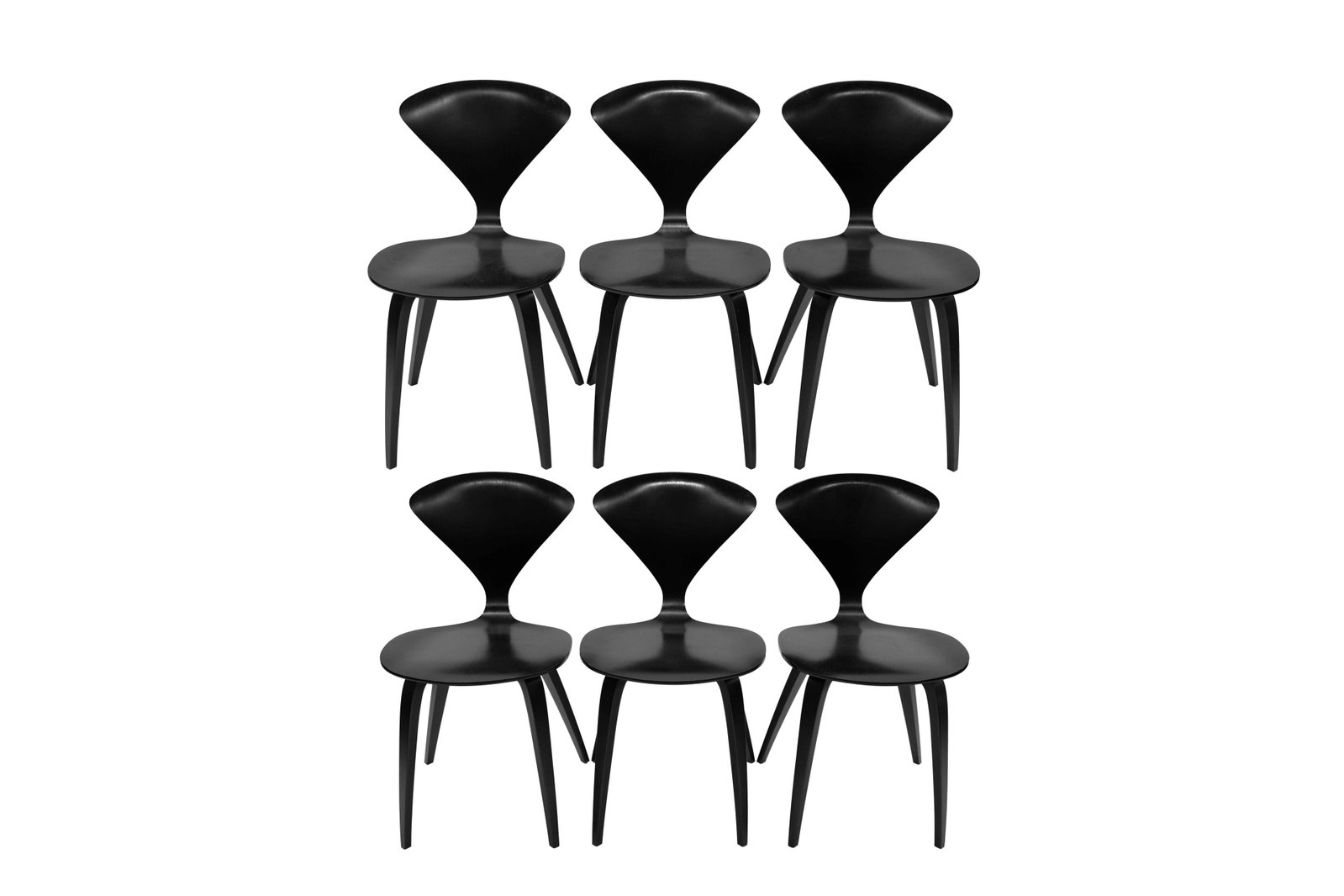 Norman Cherner, 6 x Black Walnut Dining Chairs (1 of 6)