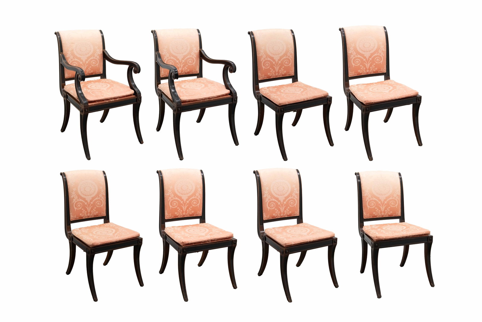 Set of 8 Baker Furniture Upholstered Webster Dining Chairs (1 of 10)