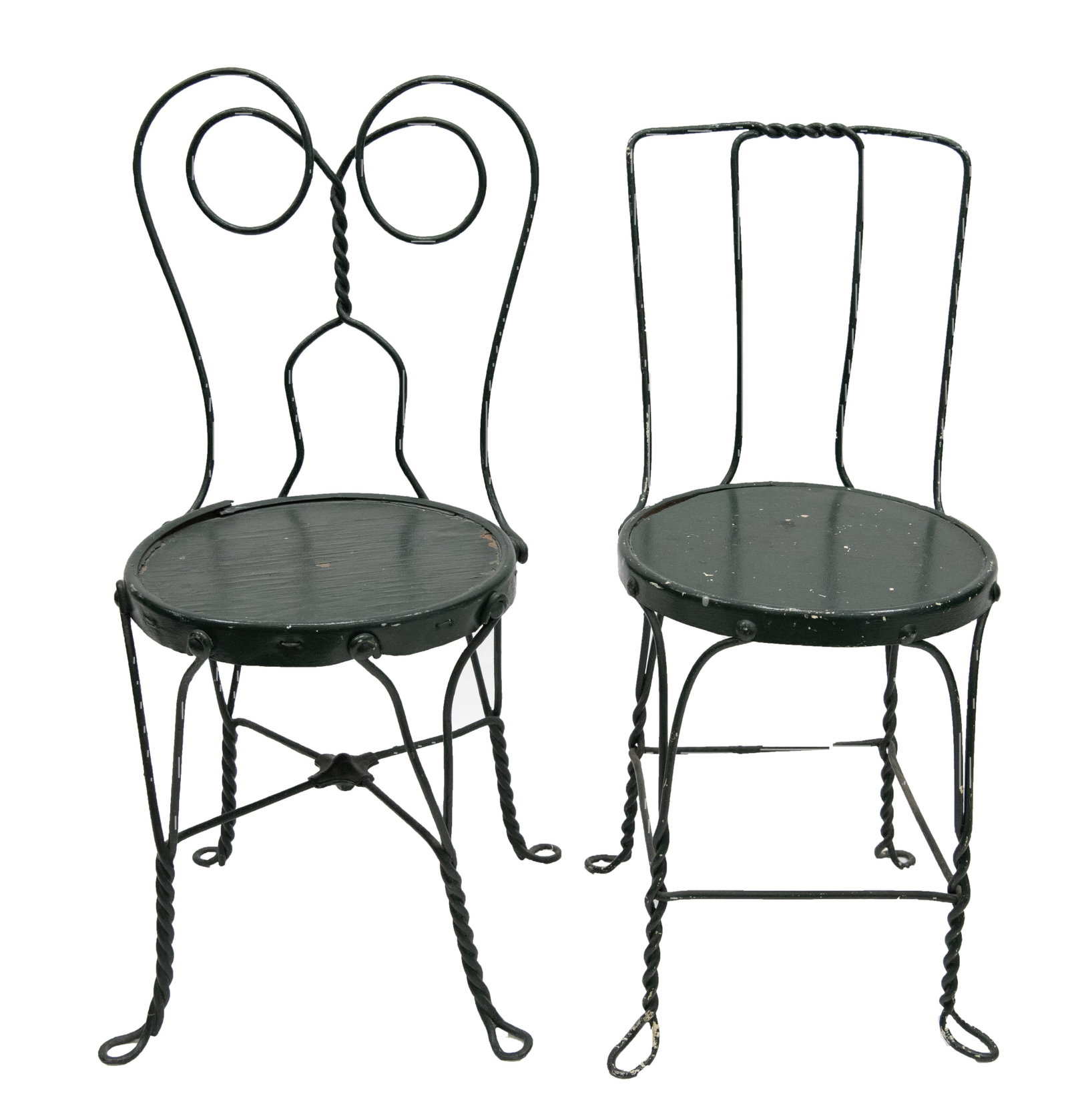 Pair of Green Wire Garden Chairs (1 of 9)