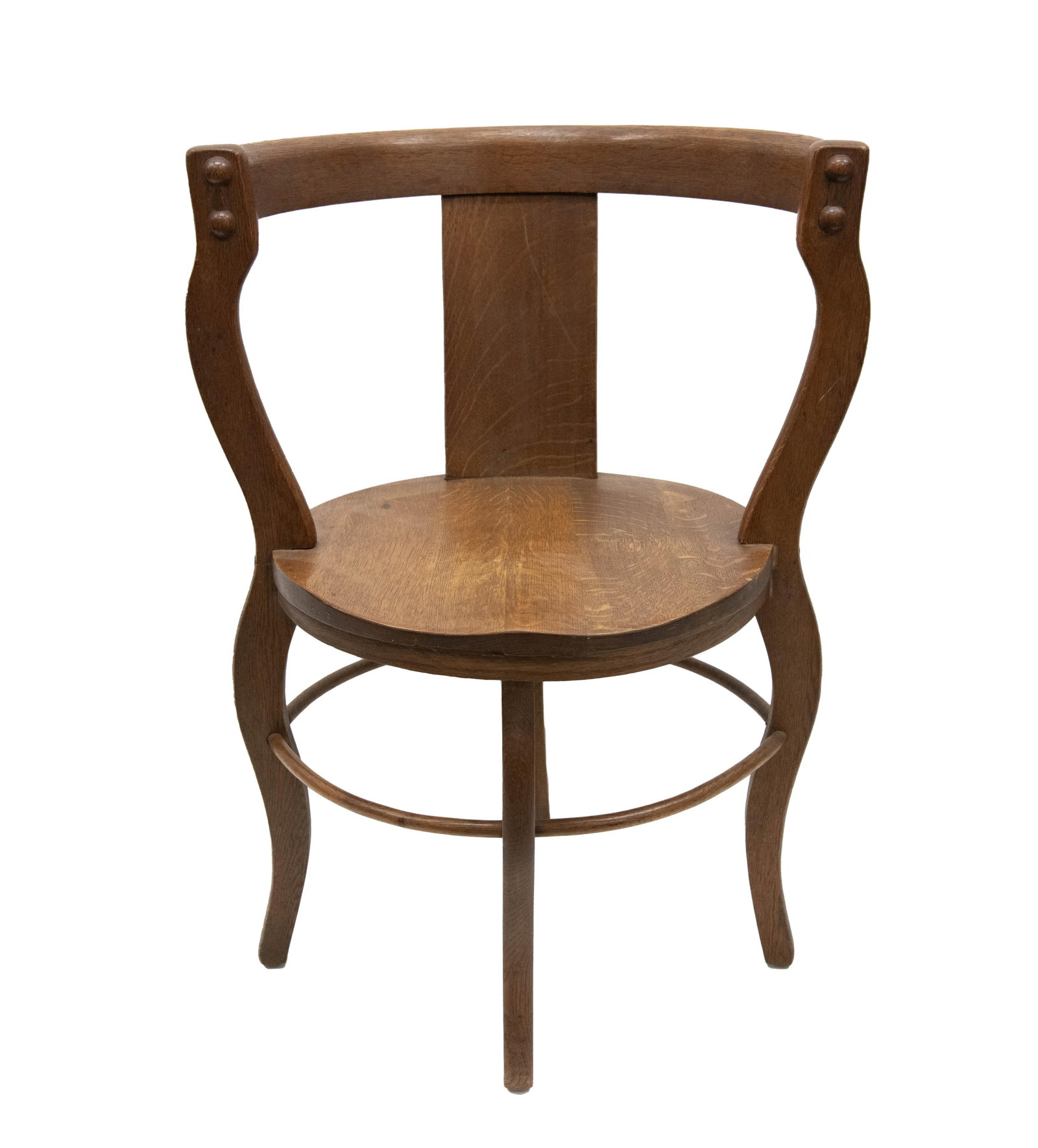 Oak Wood Barrel Single Splay Back Corner Chair (1 of 9)