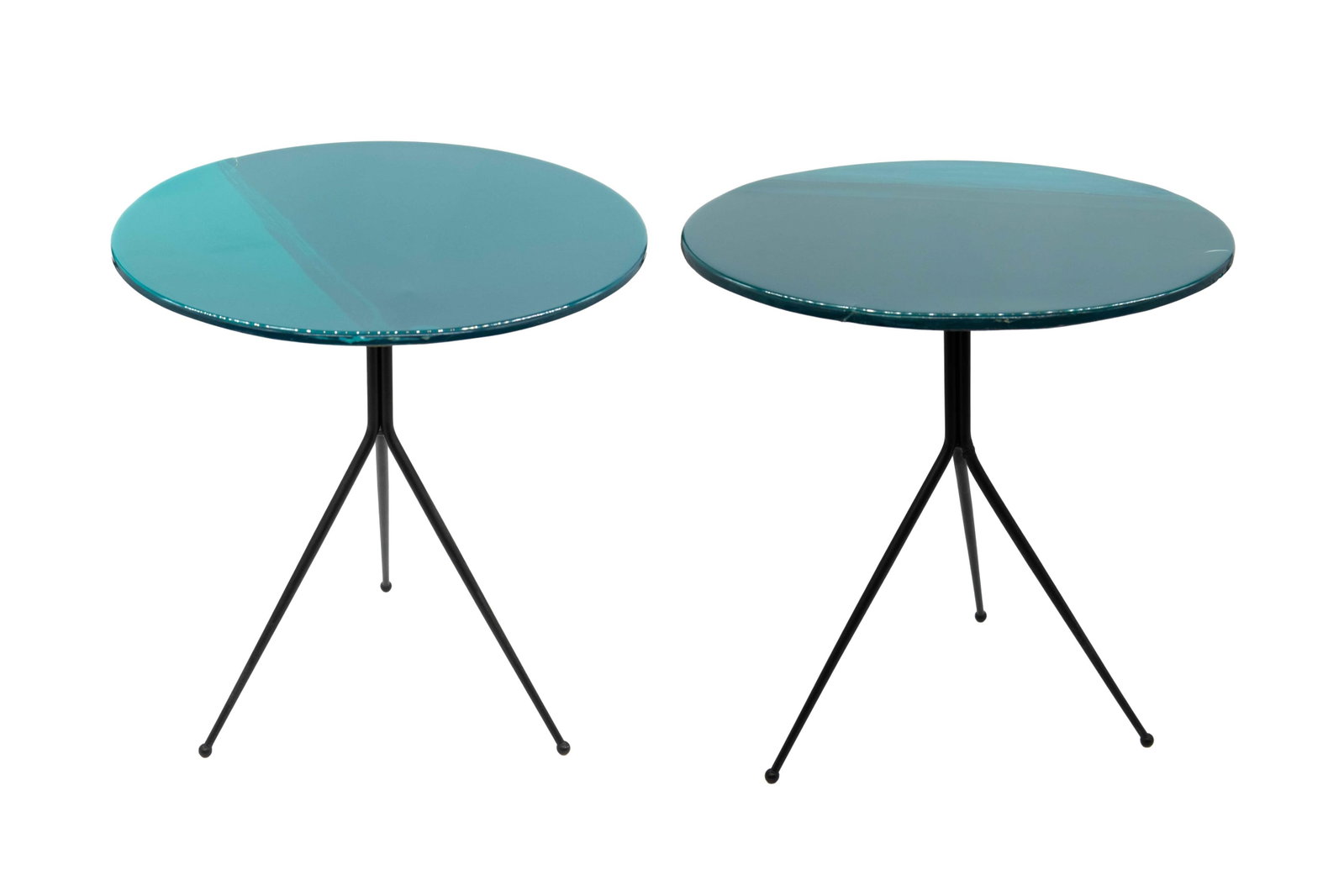 Draga & Aurel for Baxter , Pair of Green Liquid Resin Side Tables (1 of 12)