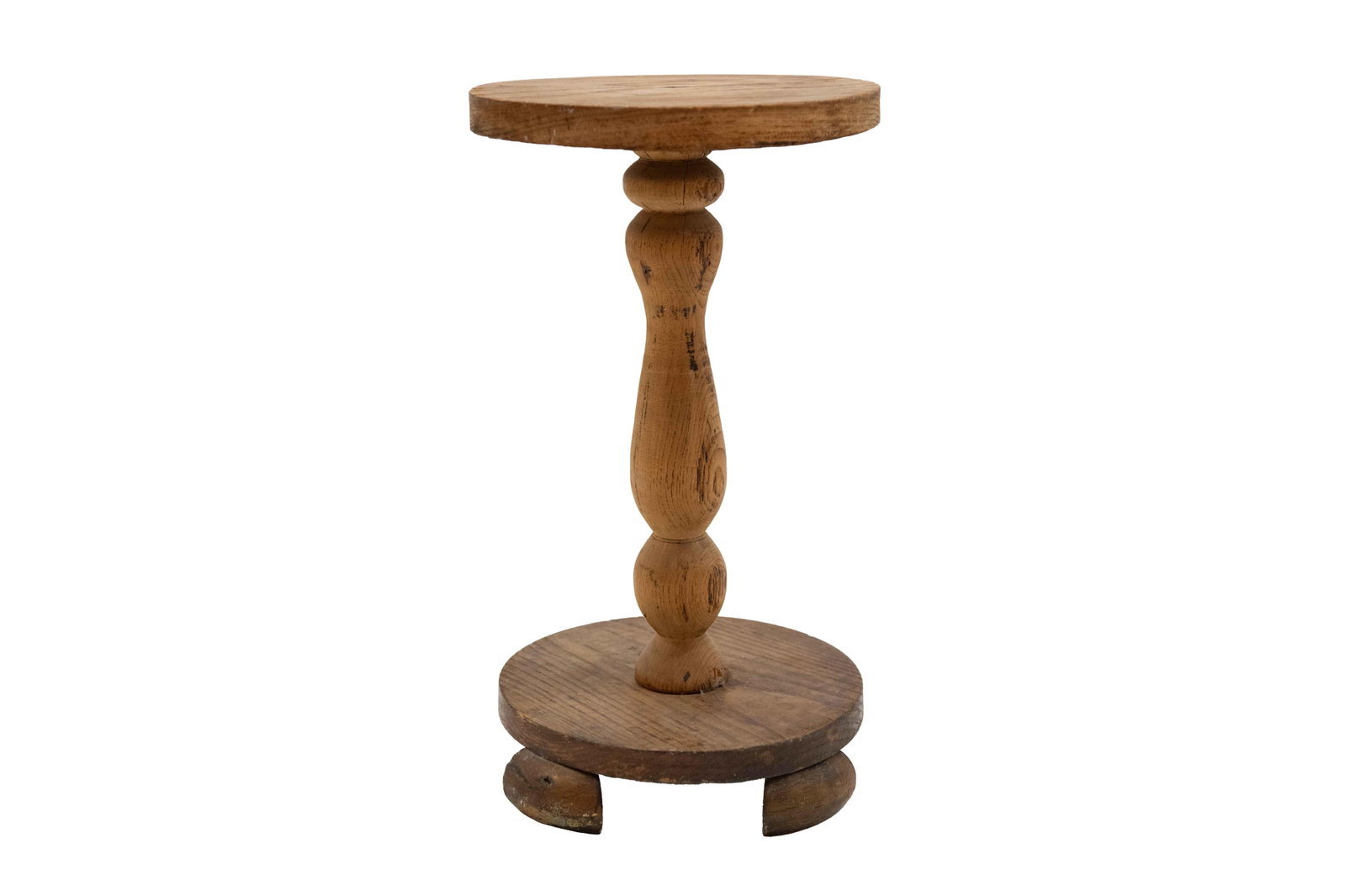 Wood Vasiform Pedestal Side Table (1 of 10)