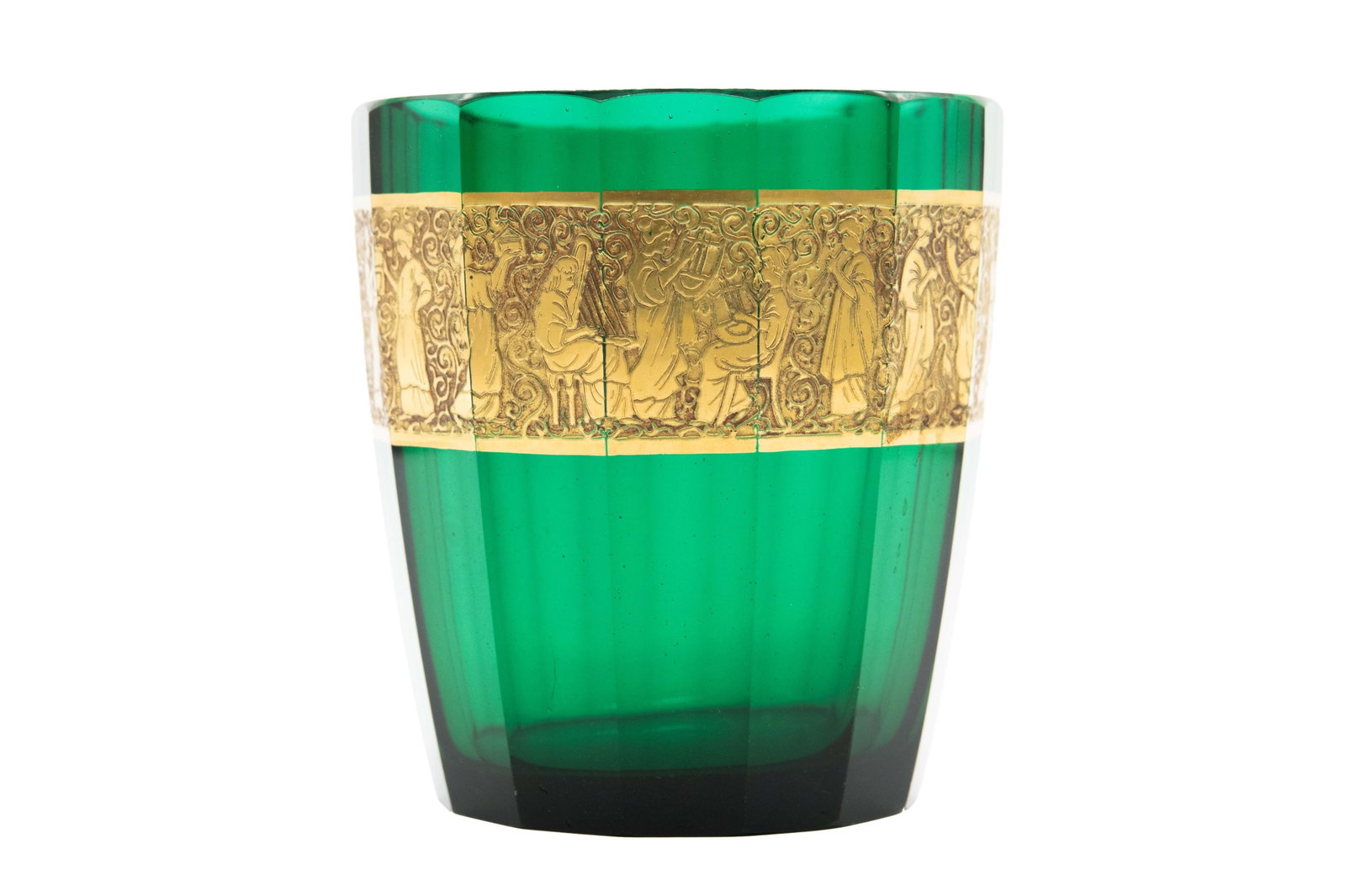 Moser Art Deco Emerald Green Vase: Moser Art Deco Emerald Green Vase Approximate size: 5.75” H x 5.5” W x 5.5” D