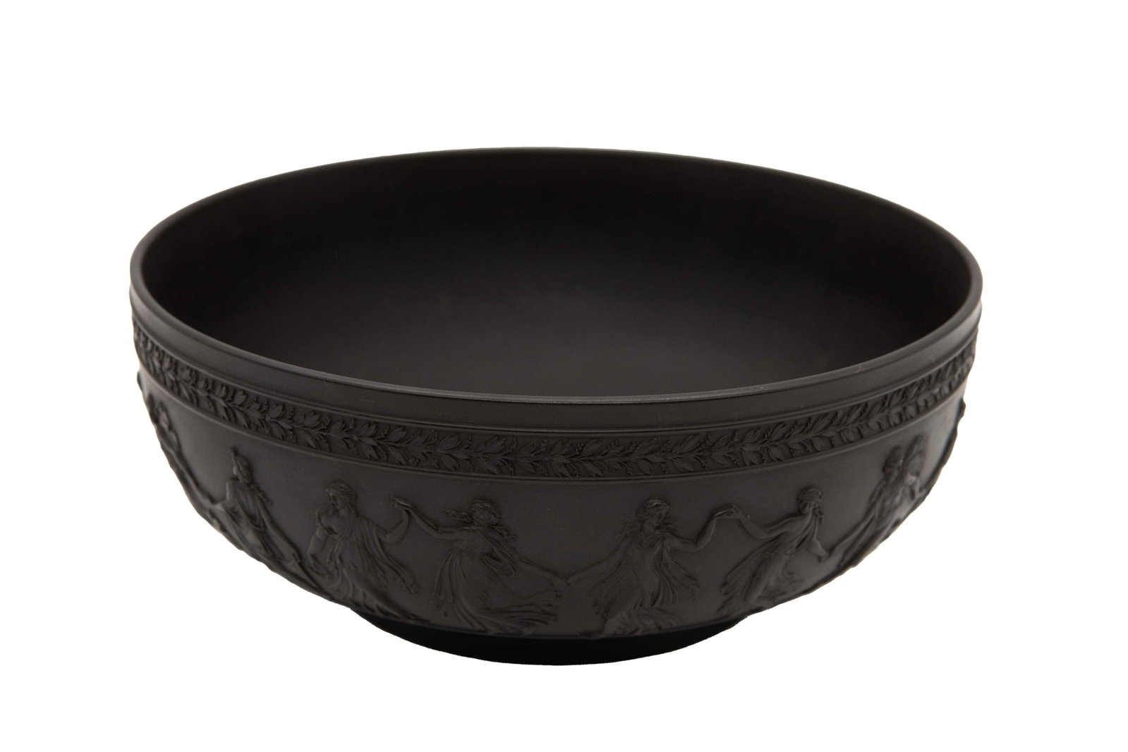 Wedgwood Black Basalt Dancing Hours Bowl: Wedgwood Black Basalt Dancing Hours Bowl Wedgwood Black Basalt Dancing Hours Bowl Approximate size: 4” H x 10” W x 10” D