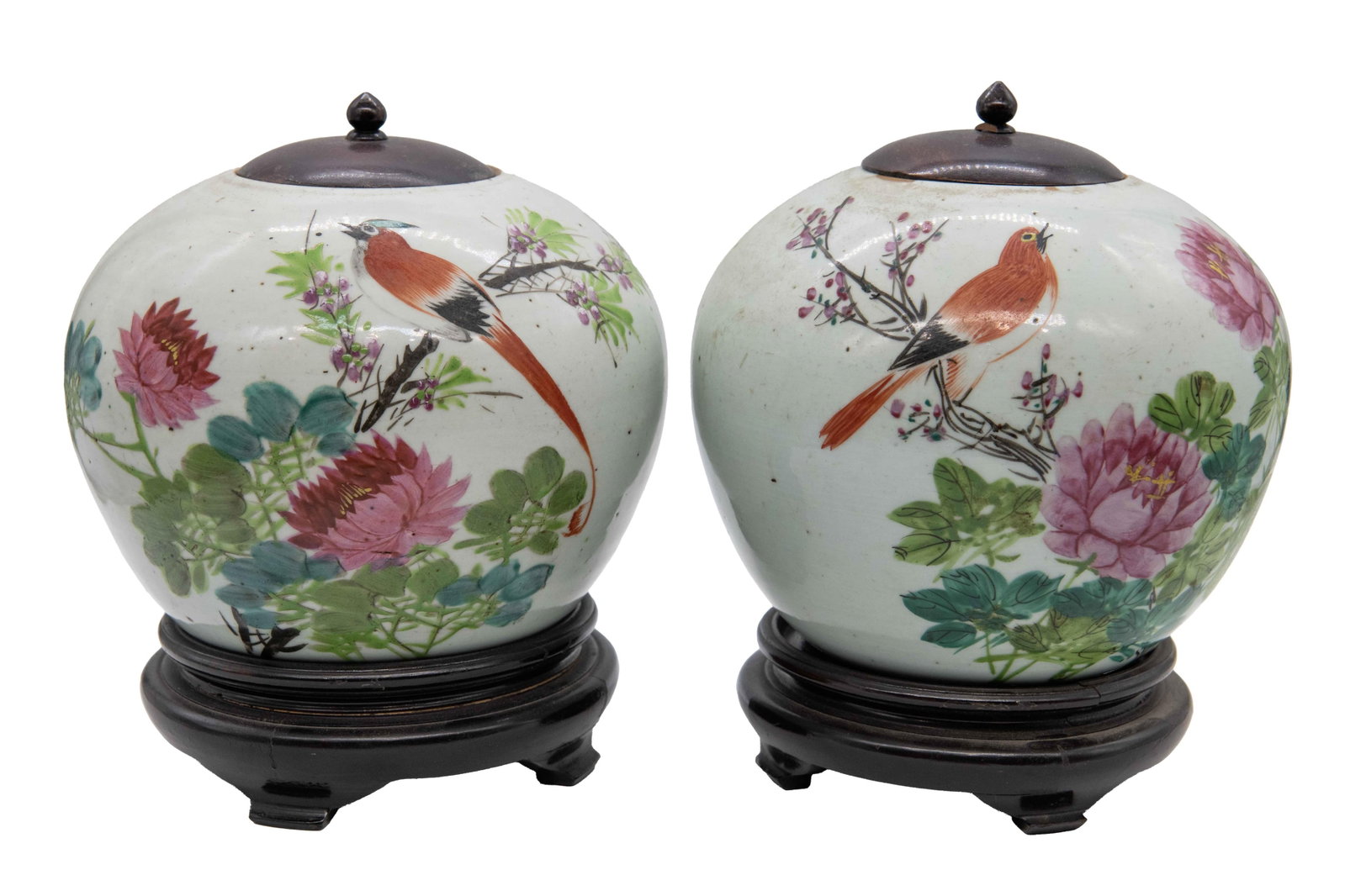 Pair of Antique Famille Rose Ginger Jars (1 of 11)