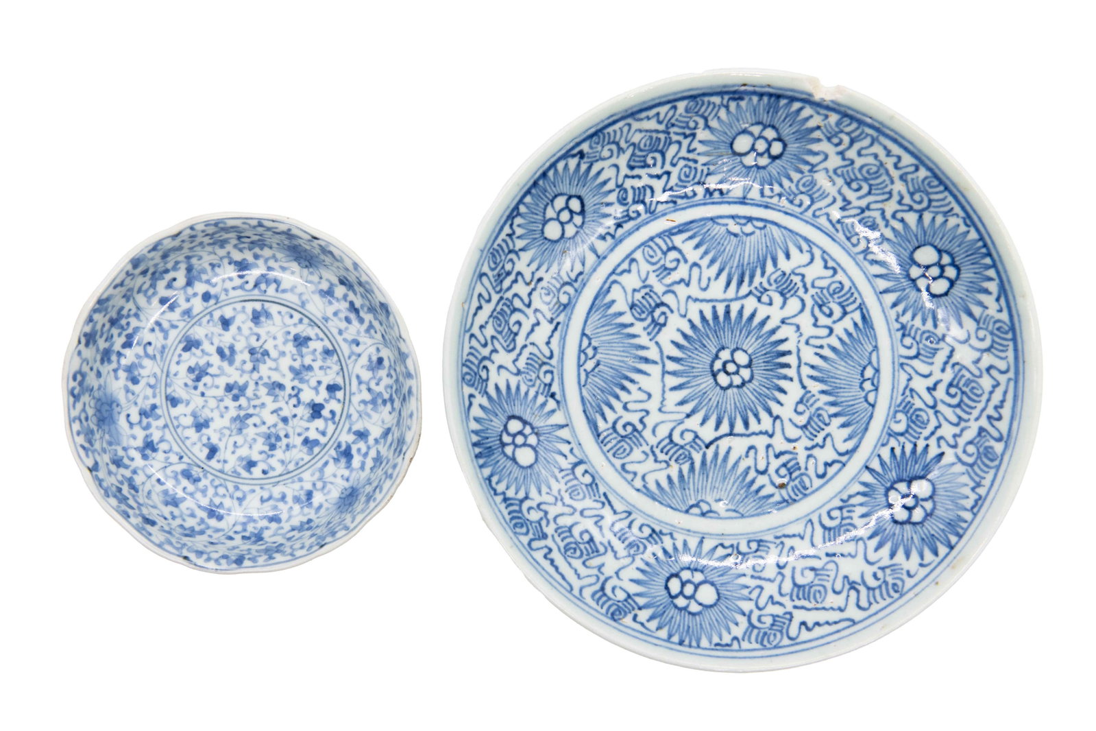 Chinese Export Blue & White Porcelain Plates (1 of 10)