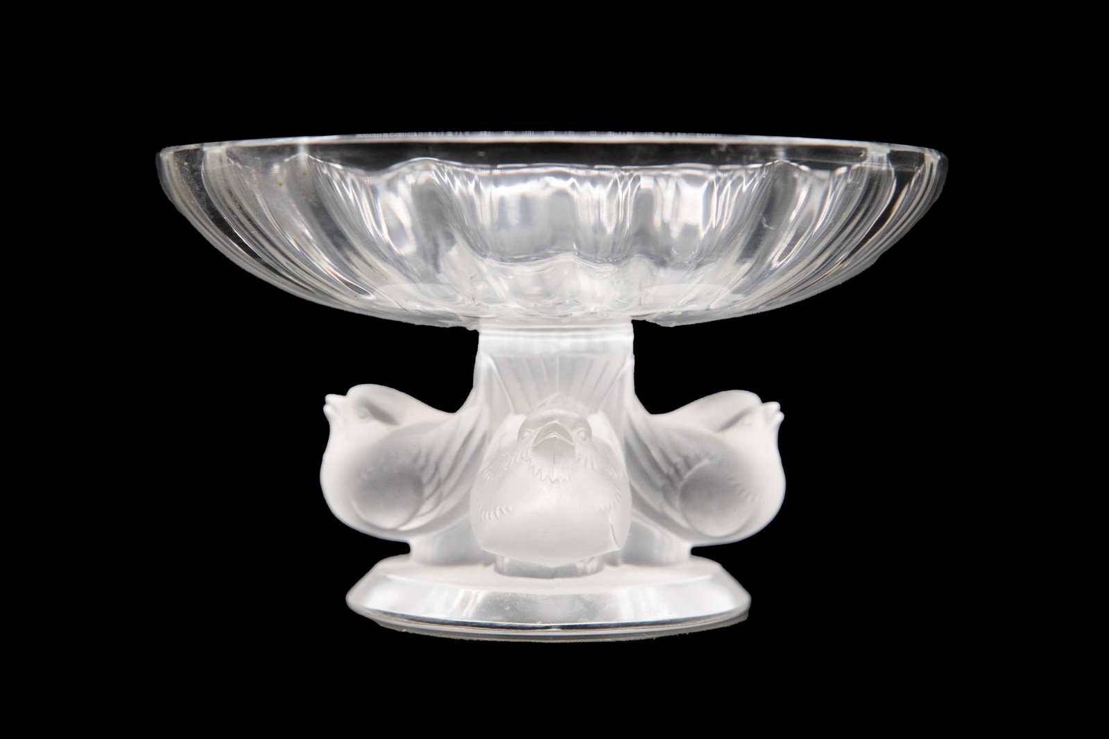 Decorative Lalique France Nogent Sparrow Pedestal Bowl (1 of 6)