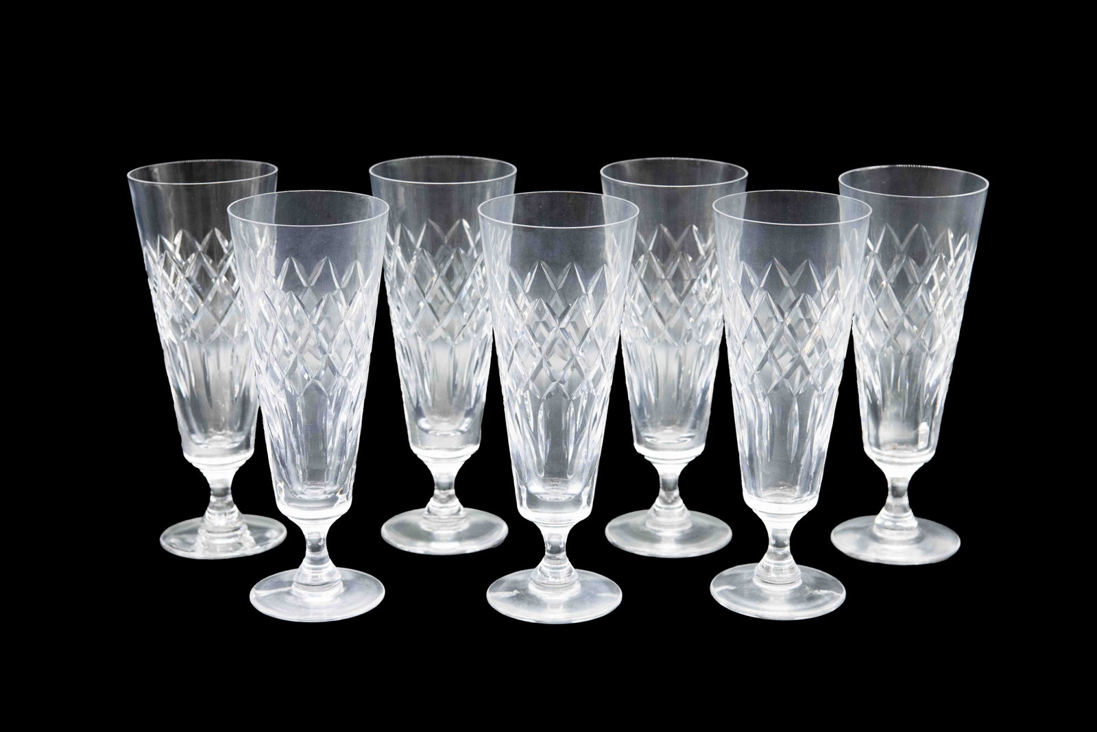 7 x Cartier Champagne Flutes: 7 x Cartier Champagne Flutes 7 x Champagne Flutes - Hallmarked Cartier - 7.5" Tall/2.125" Mouth