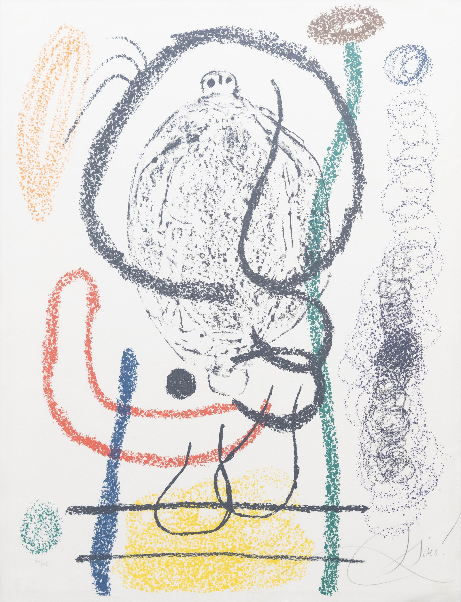 Joan Miro, Spanish 1893-1983, Album 21: Plate 5, Lithograph on Arches Paper (1 of 8)