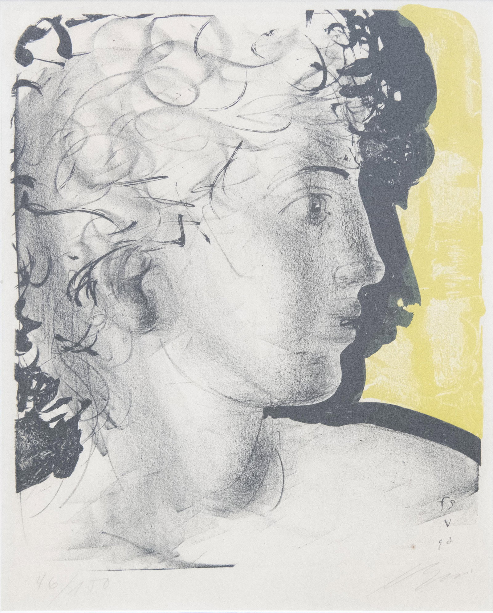 Hans Erni, Swiss 1909-2015, A Young Man, Lithograph (1 of 6)