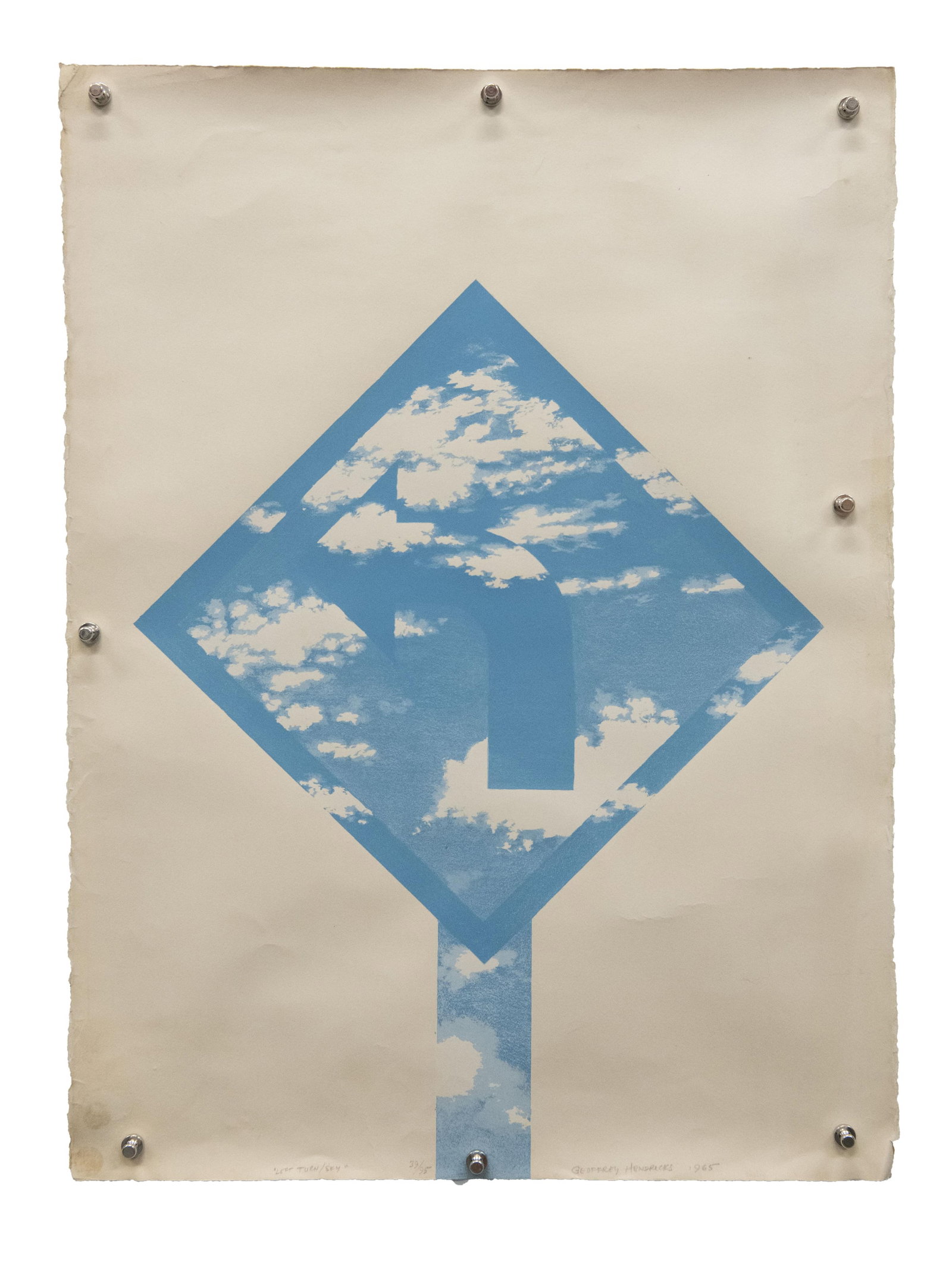 Geoffrey Hendricks, 1931-2018, Left Turn Sky, 1965, Lithograph (1 of 9)