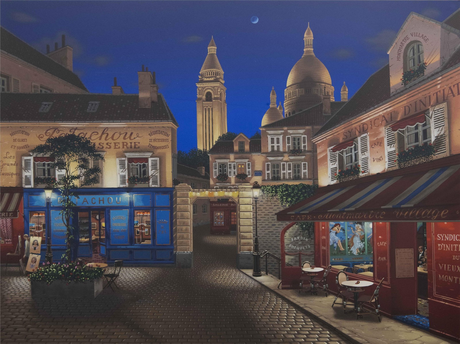 Liudmila Kondakova, 1956-, Montmartre Village, Serigraph (1 of 7)