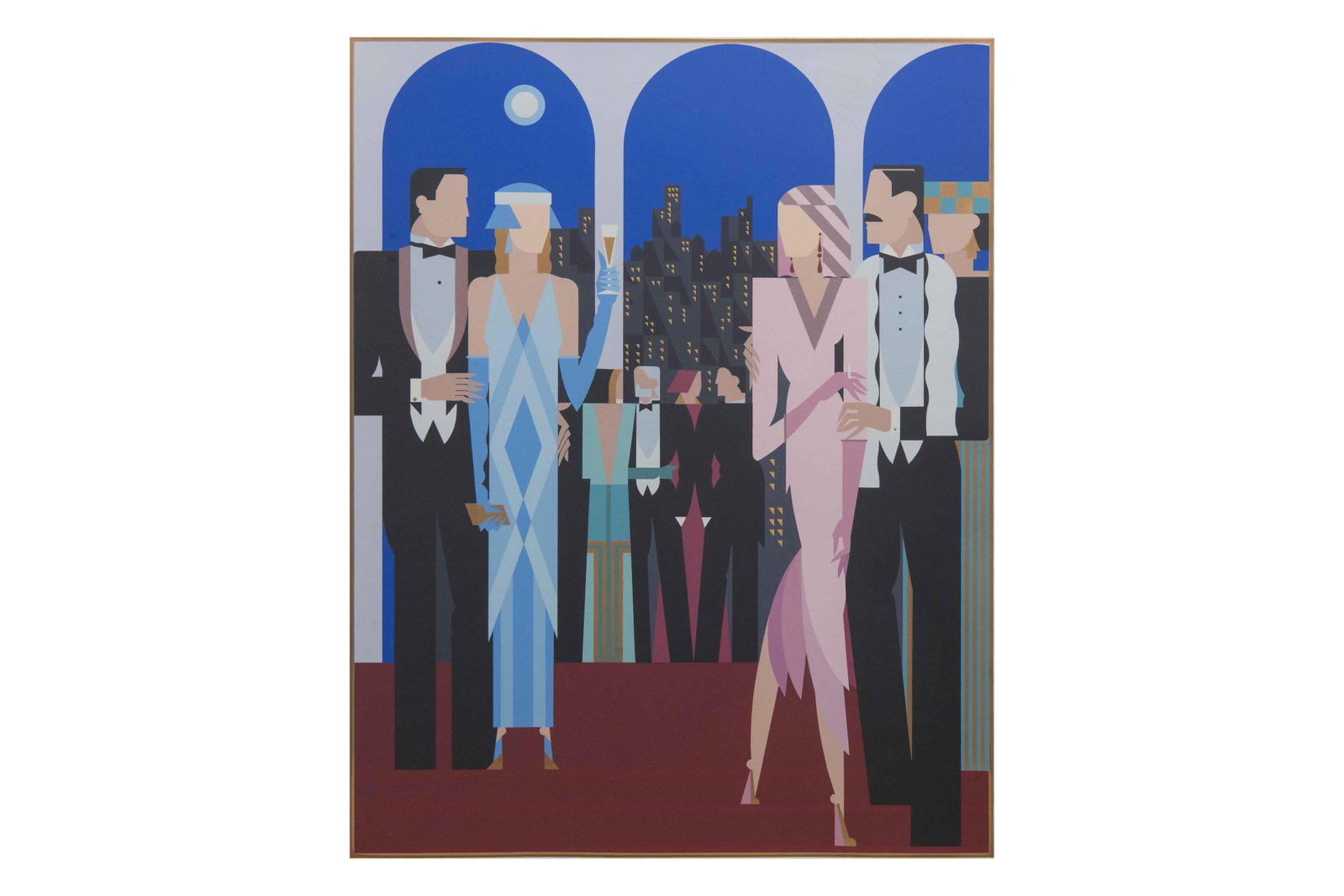 Giancarlo Impiglia, Italian 1940, Five Arches I, Lithograph, 40” x 34” framed 28”: Giancarlo Impiglia Italian, 1940 Five Arches I Lithograph 1984 213/250 40” x 34” framed 28” x 22” unframed