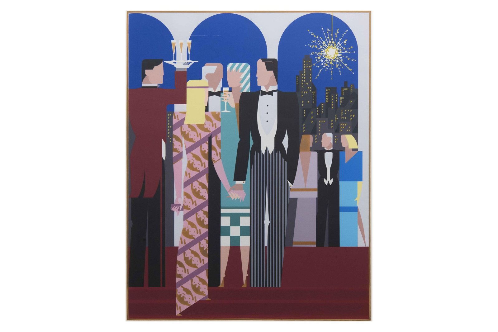 Giancarlo Impiglia, Italian 1940, Five Arches II, Lithograph, 40” x 34” framed 28”: Giancarlo Impiglia Italian, 1940 Five Arches II Lithograph 1984 213/250 Approximate frame size: 40” H x 34.25” W x .5” D Approximate image size: 28” H x 22” W 40R