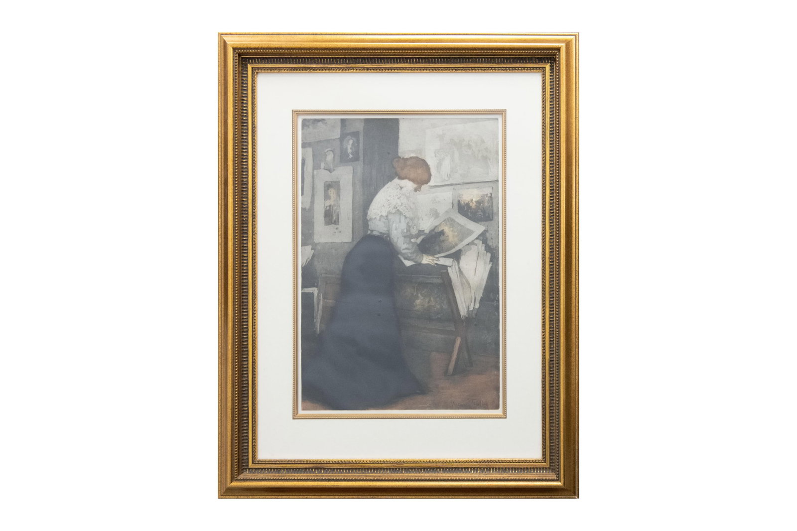 Emmanuel Robbe, French 1872-1936, Dans L’Atelier, 1907, Aquatint and Etching on Laid Paper: Emmanuel Robbe French, 1872-1936 Dans L’Atelier, 1907 Aquatint and Etching on Laid Paper From the Estate of Nancy Madden, Westchester via Wisconsin based Art Collector. Approximate Frame Size: 3