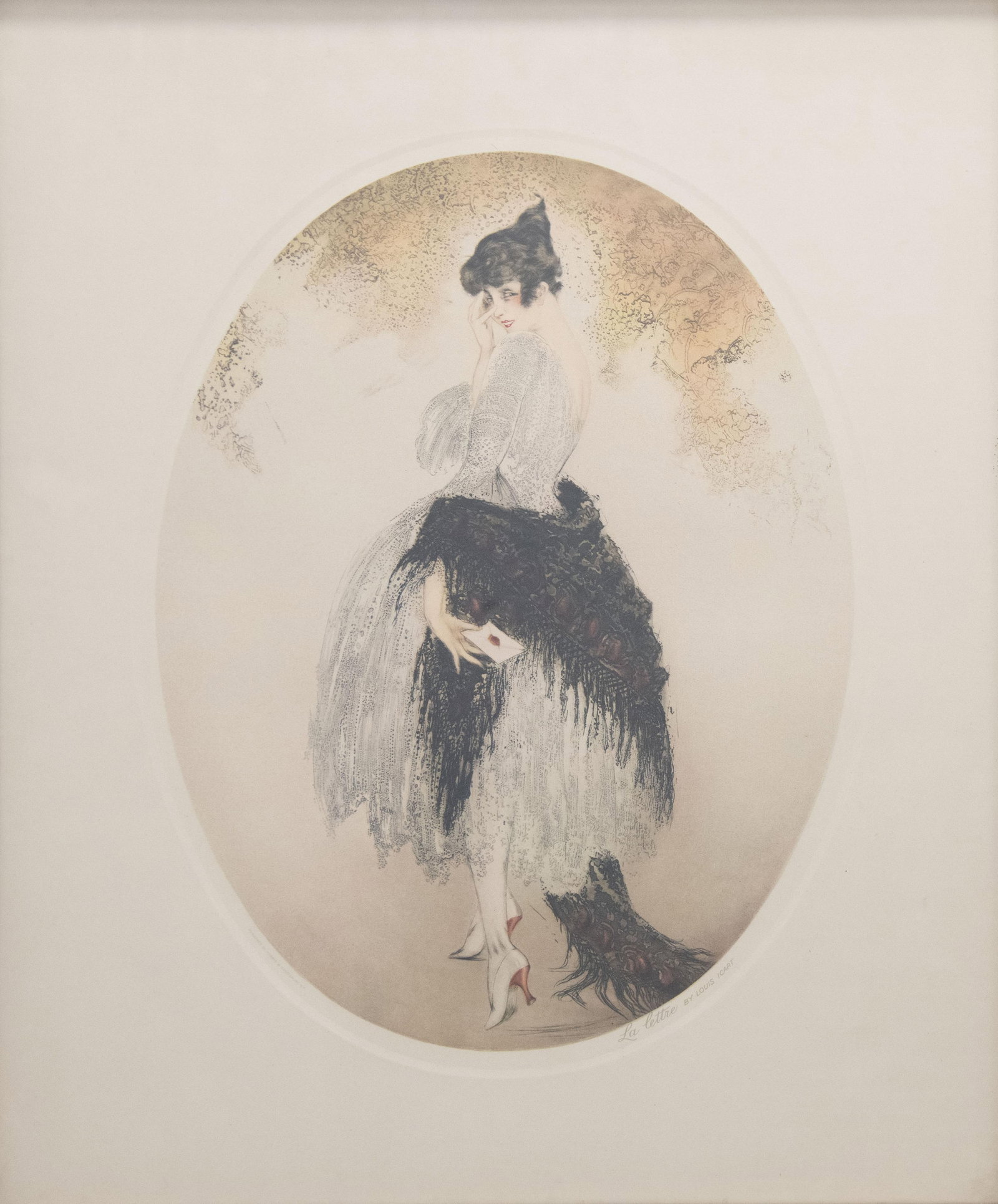 Louis Icart, French 1888-1950, La Lettre (1 of 4)