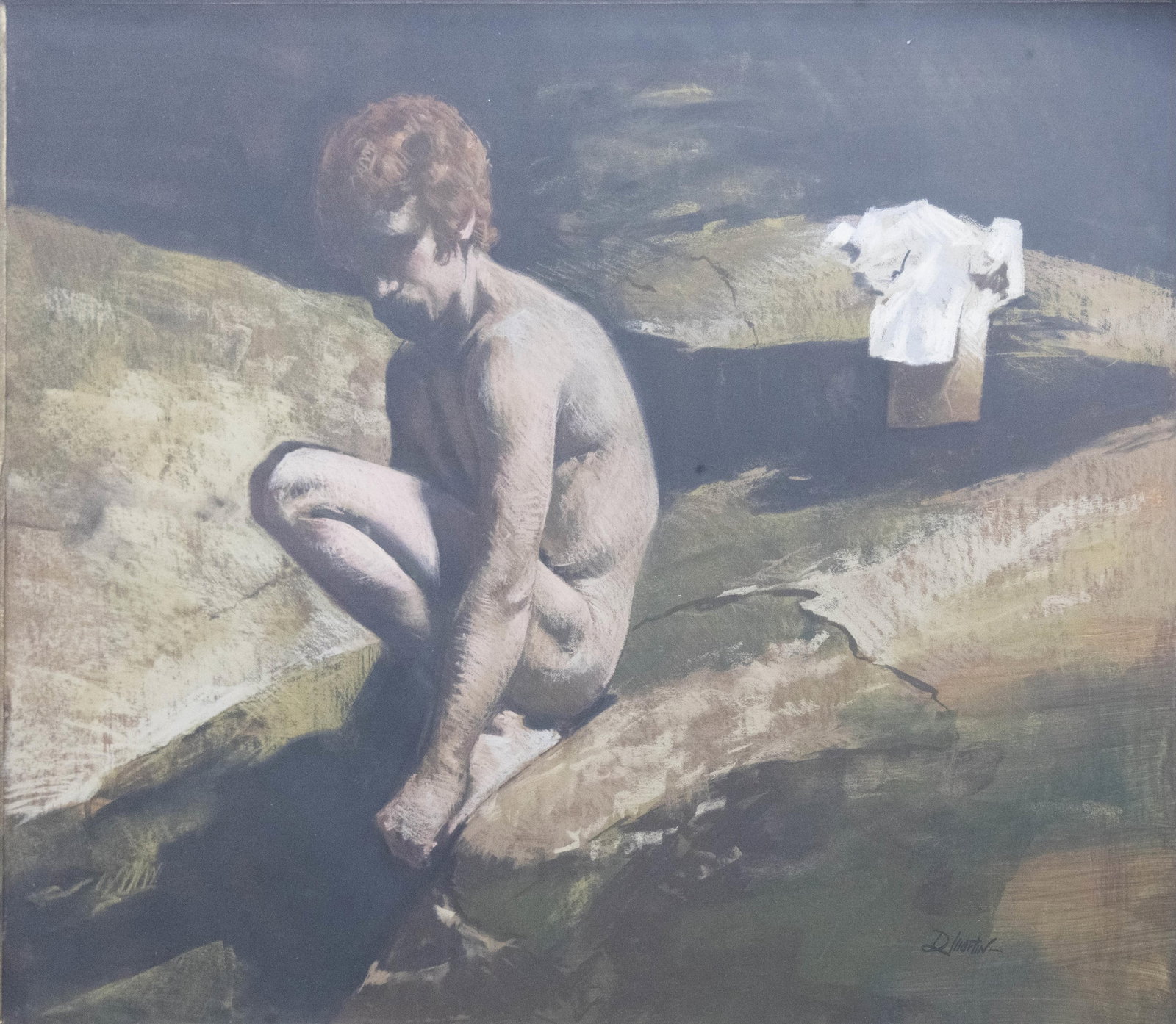 David J. Martin, Wyoming 1951-, Turtle Rock, Exhibited at Salmagundi Club c.1976, Pastel (1 of 9)