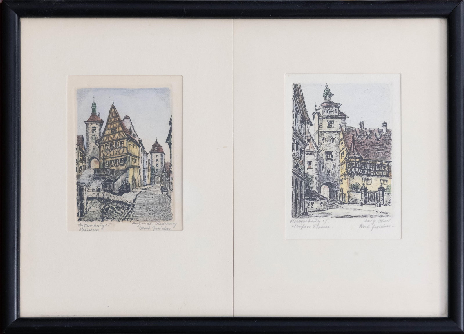 Pair of Antique Rothenberg Etchings (1 of 3)