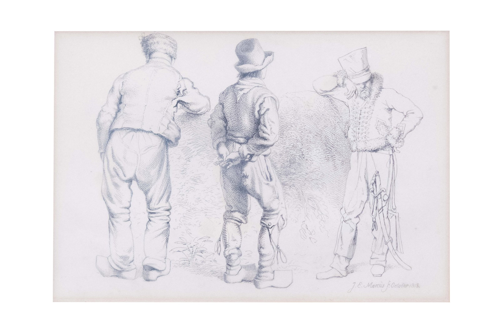 Jacob Ernst Marcus, 1774-1826, Three Figures Standing, Etching (1 of 6)