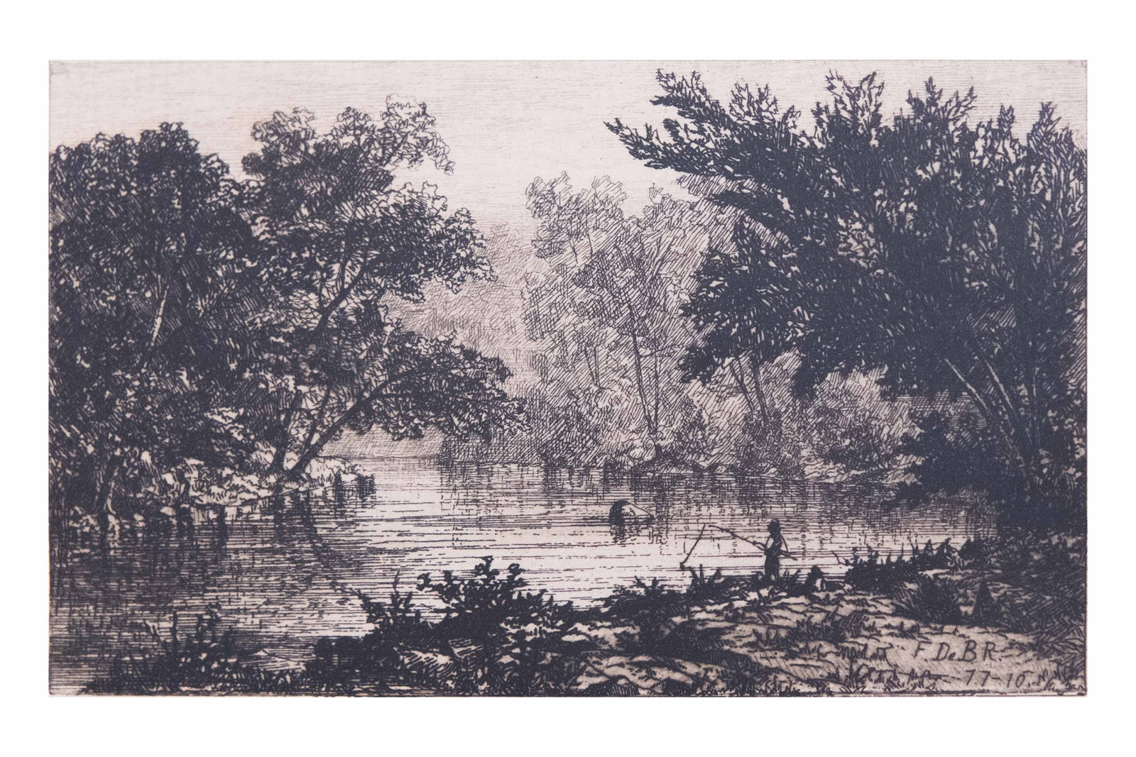 Antique Etching in Gold Frame (1 of 8)
