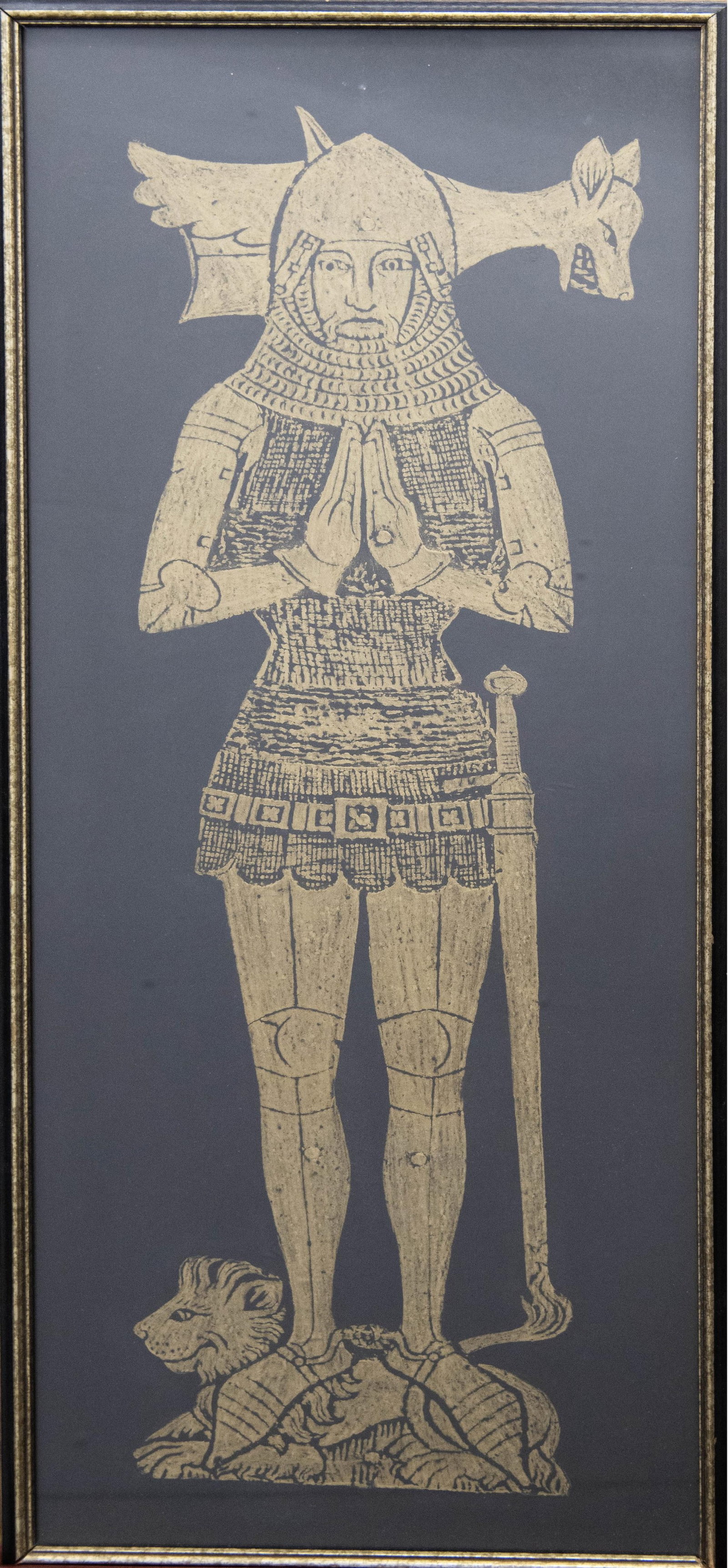 Sir John of Foxely c.1378 , Gilded Brass Rubbing (1 of 8)