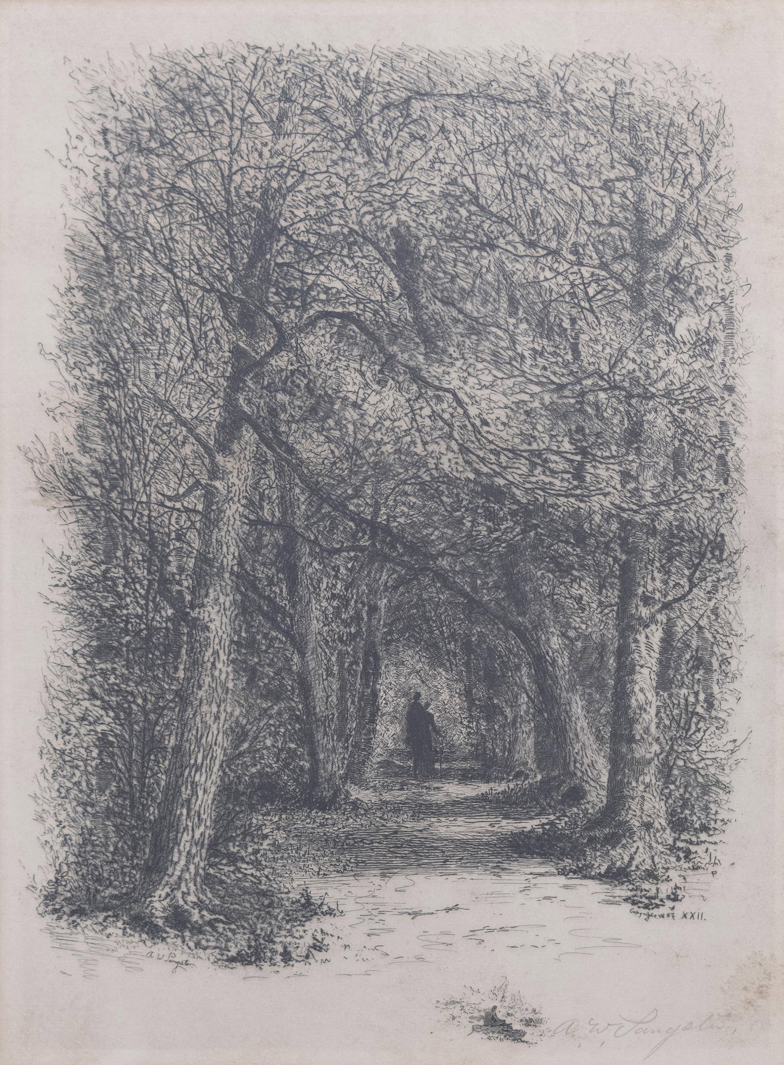 Amos Sangster, Canadian/American 1833-1904, Niagara Falls, Etching: Amos Sangster Canadian/American, 1833-1904 Niagara Falls Etching Approximate frame size: 24” H x 17” W Approximate image size: 14.5” H x 9.5” W