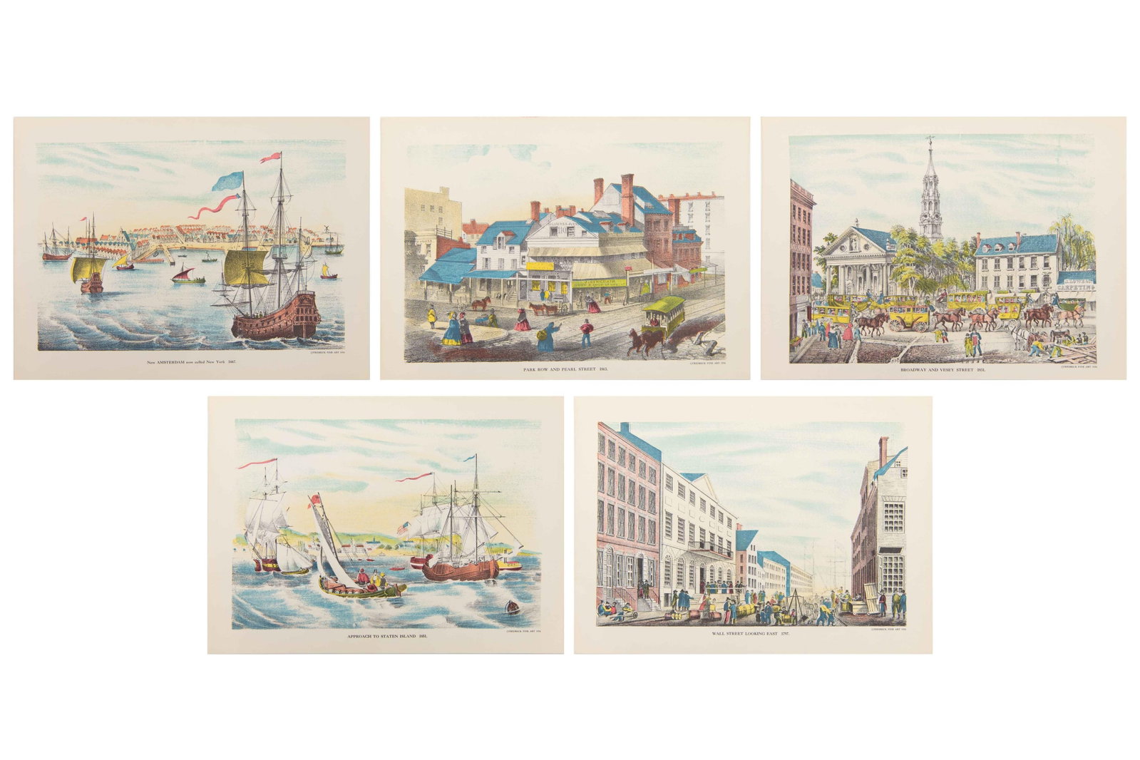 Group of 6 Colonial New York Lithographs, 1956 (1 of 13)