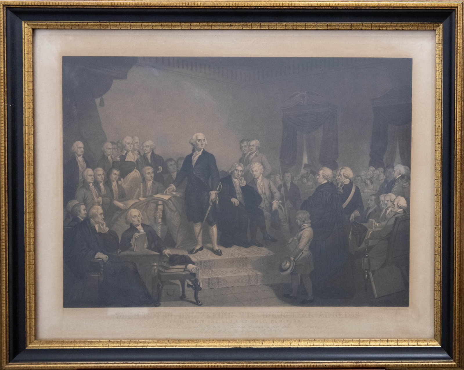 Henry Samuel Sadd, 1811-1893, Washington Delivering His Inaugural Address, Engraving (1 of 5)