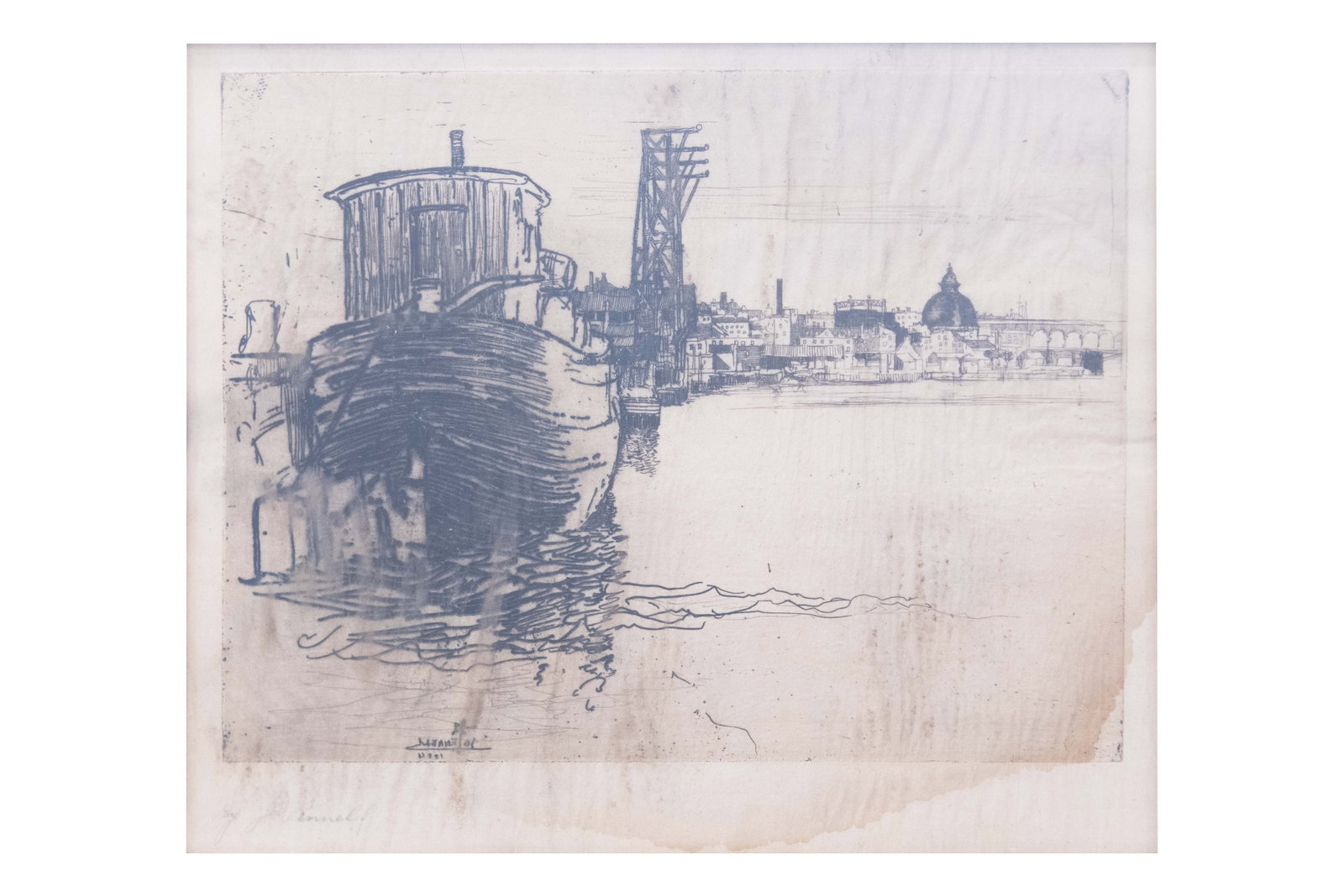 Joseph Pennell, 1857-1926, East Bank on the Schuylkill Looking North, 1884, Etching (1 of 8)