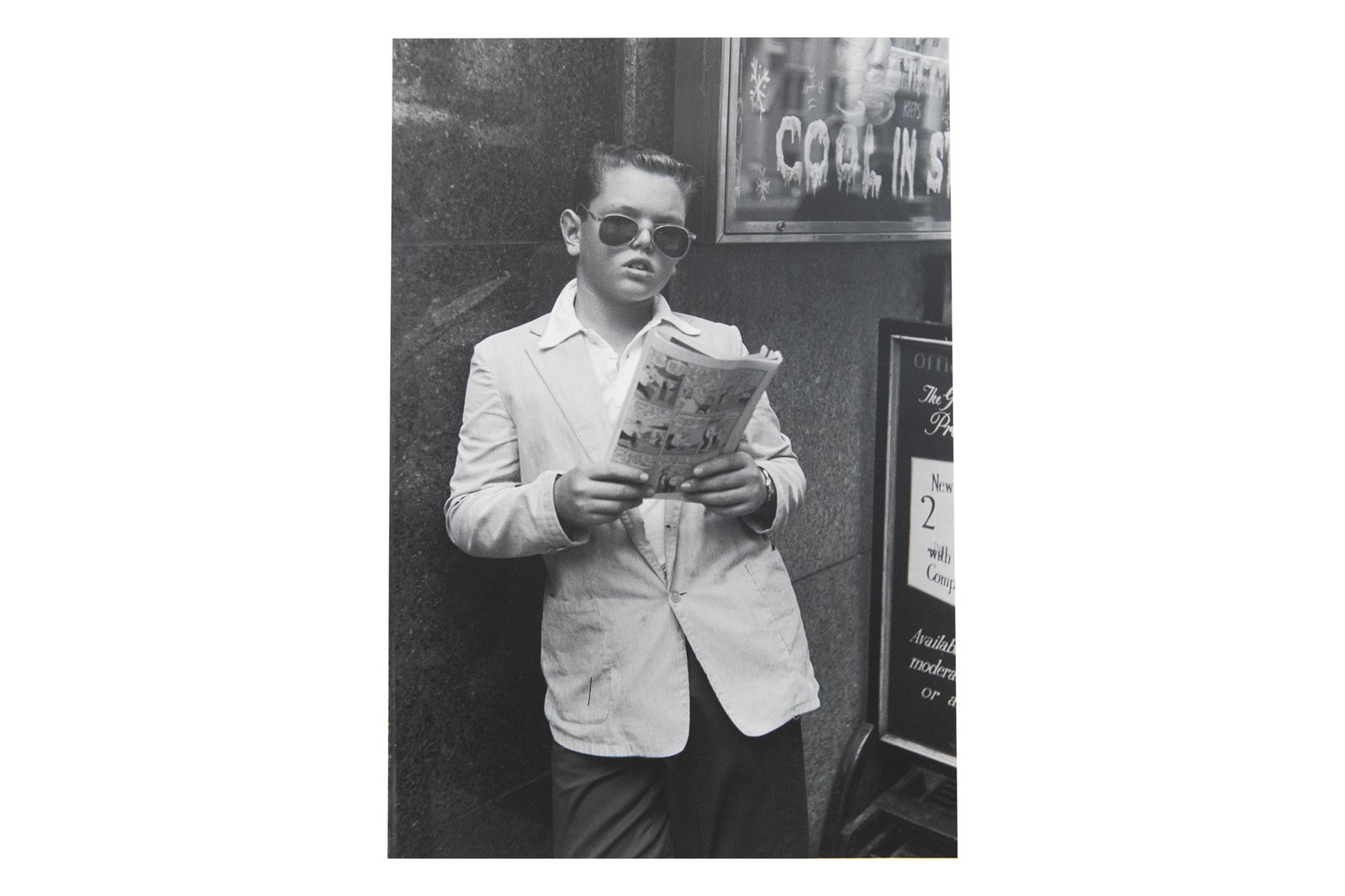 Louis Stettner, American 1922-2016, Mr. Supercool, Brooklyn, New York, Photograph: Louis Stettner American, 1922-2016 Mr. Supercool, Brooklyn, New York Photograph Inscribed on verso: 'Mr Cool CA 1951-54, Louis Stettner' Approximate Page size: 19.5" H x 14.75" W Approximate Image siz