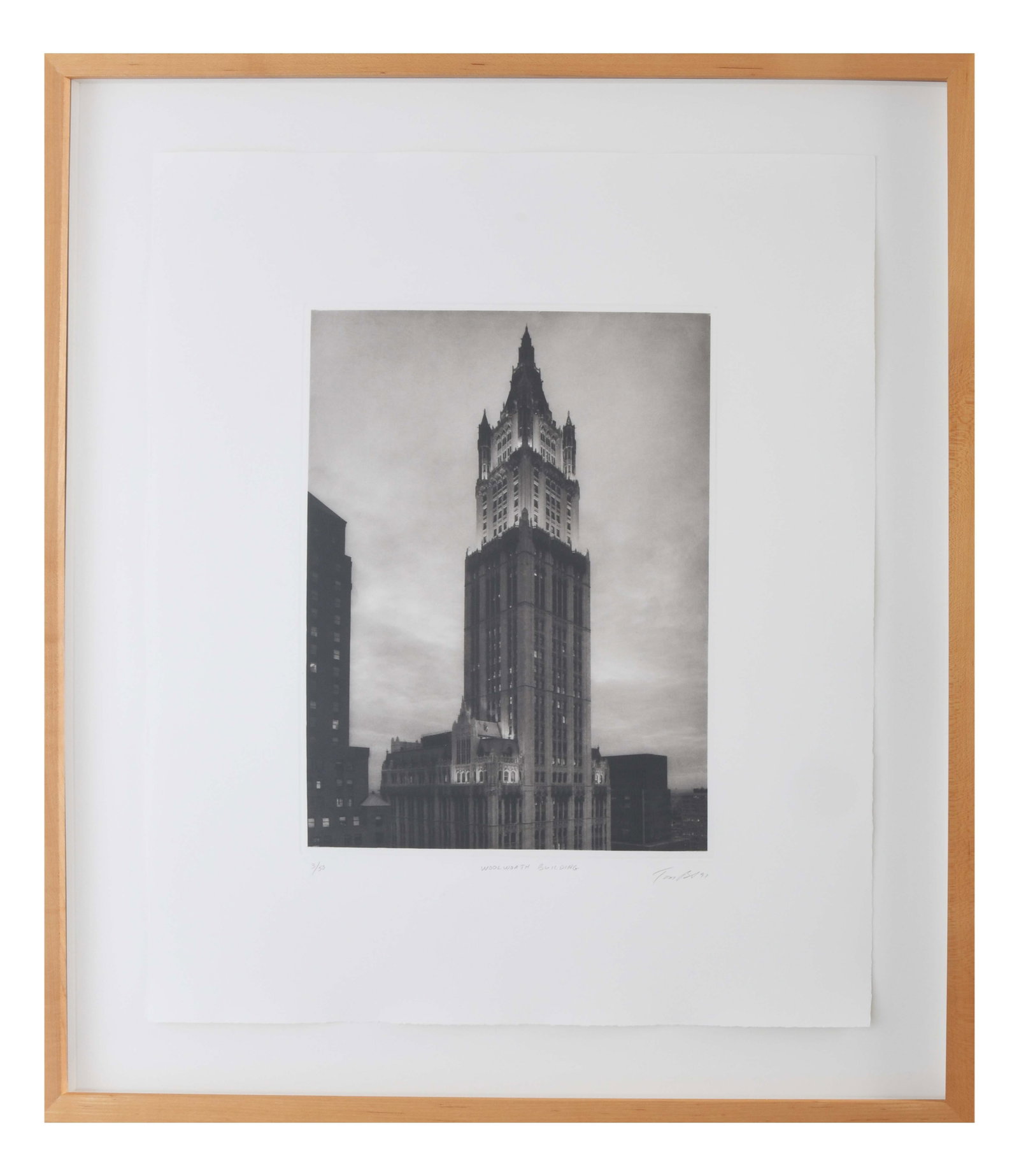 Tom Baril, American 1952-, Woolworth Building, 1997, 3/50, Photogravure (1 of 3)
