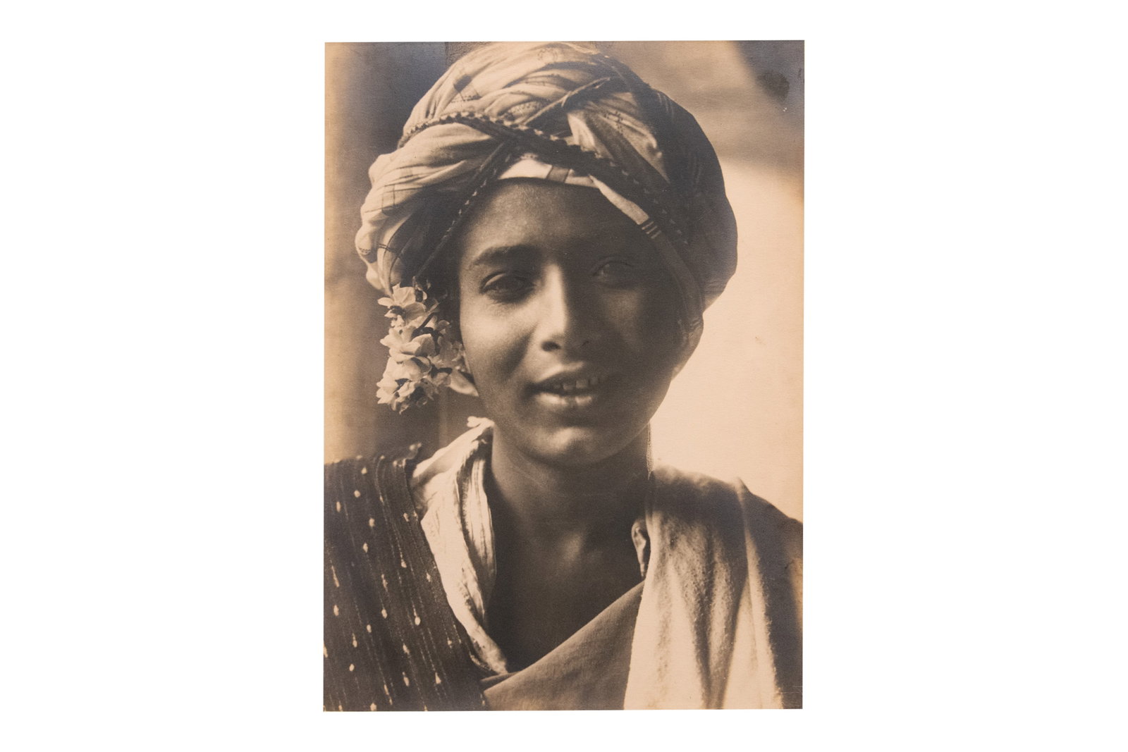 Rudolf Franz Lehnert, 1878-1948, Lehnert & Landrock, Portrait de Mohamed, 1910, Gelatin Silver Print: Rudolf Franz Lehnert 1878-1948 Lehnert & Landrock, Portrait de Mohamed, 1910 Gelatin Silver Print Approximate image size: 14.5” H x 10.5” W Approximate frame size: 18.75” H x 14.625&