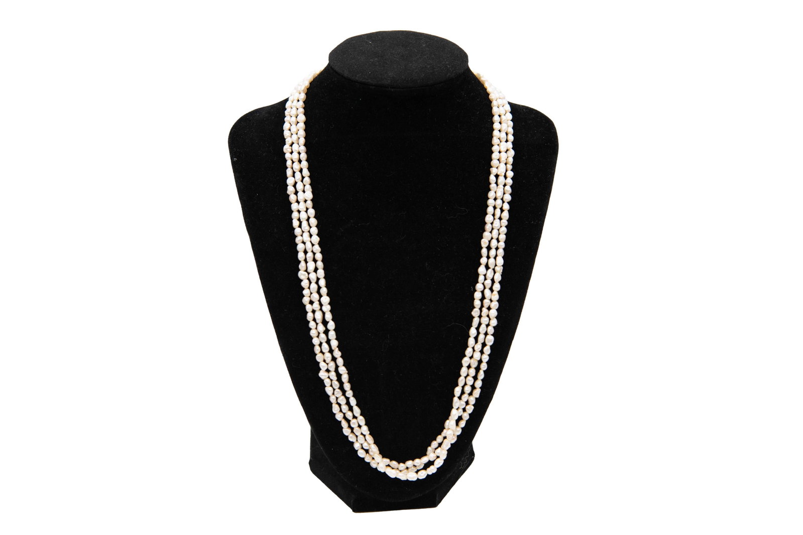 Triple Strand Pearl Necklace: Triple Strand Pearl Necklace Triple Strand Pearl Necklace Approximate Size: 22.5” H x .5” W