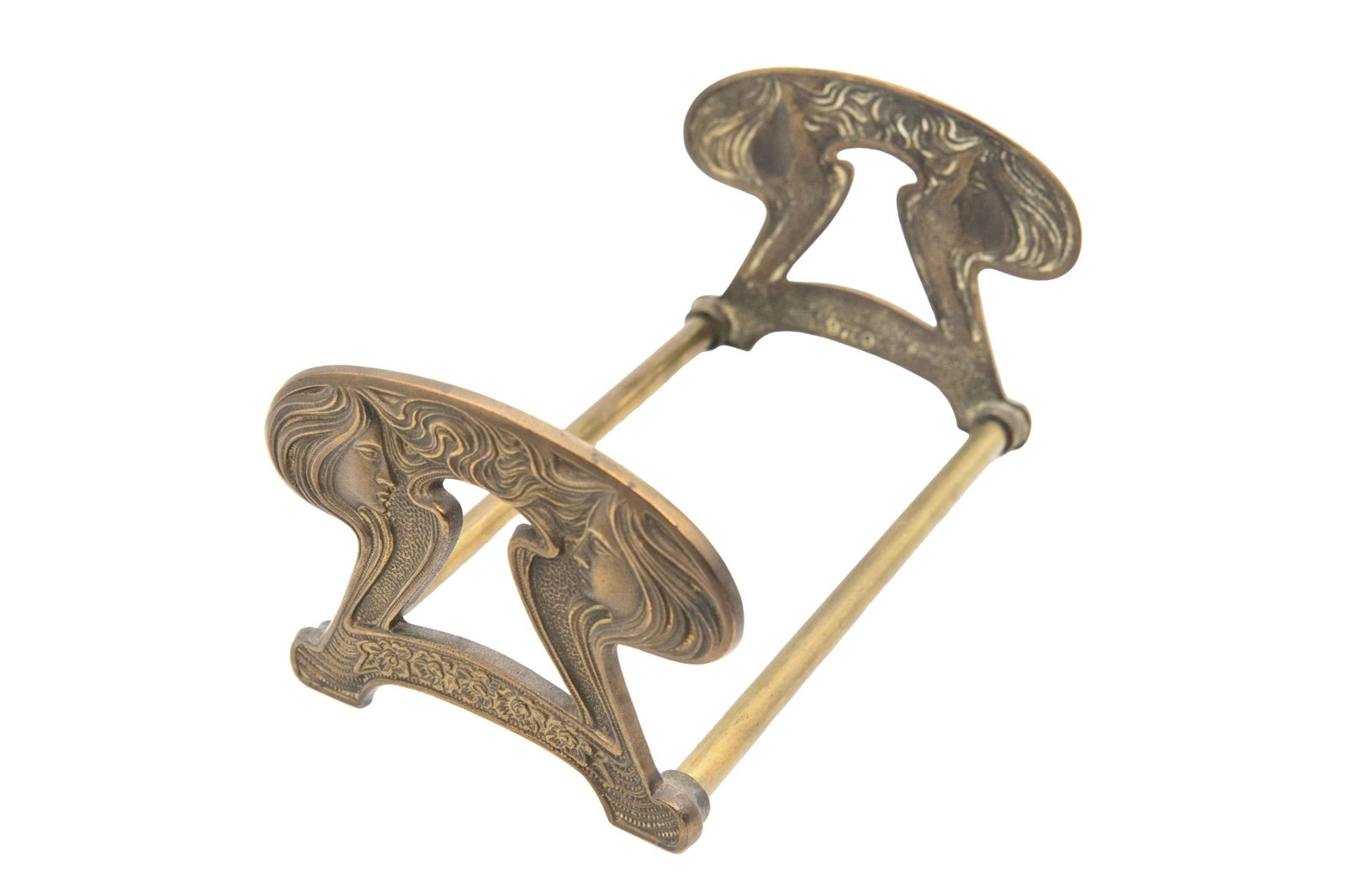 Art Nouveau H.L Judd Brass Bookend Stand (1 of 8)