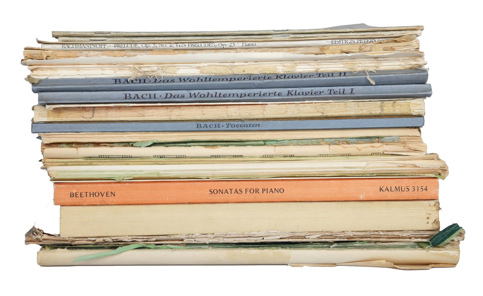 Assortment of Sheet Music featuring Debussy, Bach, Rachmaninov, Beethoven & Mozart. (1 of 6)