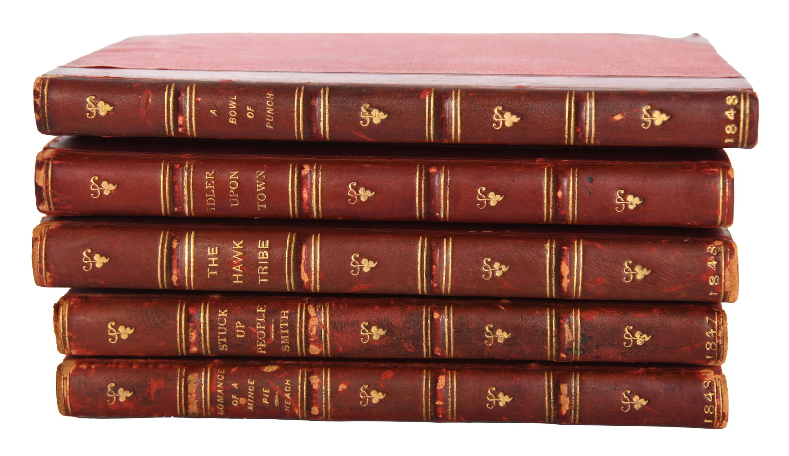 Group of One Schilling Novels: Group of One Schilling Novels 1. The Natural History of Stuck Up People By Albert Smith Illustrated by A. Henning Published by Vizetelly Brothers and Co. Printers 1847 Rebound with leather binding Rai