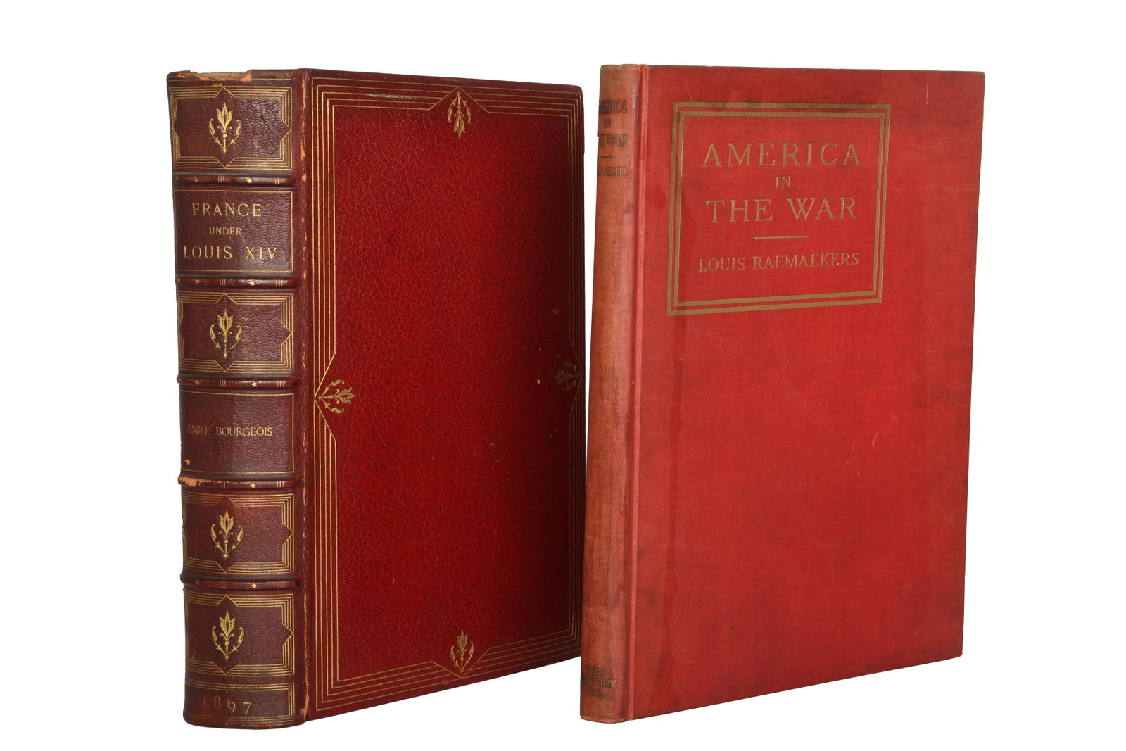 France Under Louis XIV & America in War: France Under Louis XIV & America in War 1. France Under Louis XIV Emile Bourgeois Published by Charles Scribner’s and Sons in 1897 Leather bound with raised bands Gold embossing on raised bands 