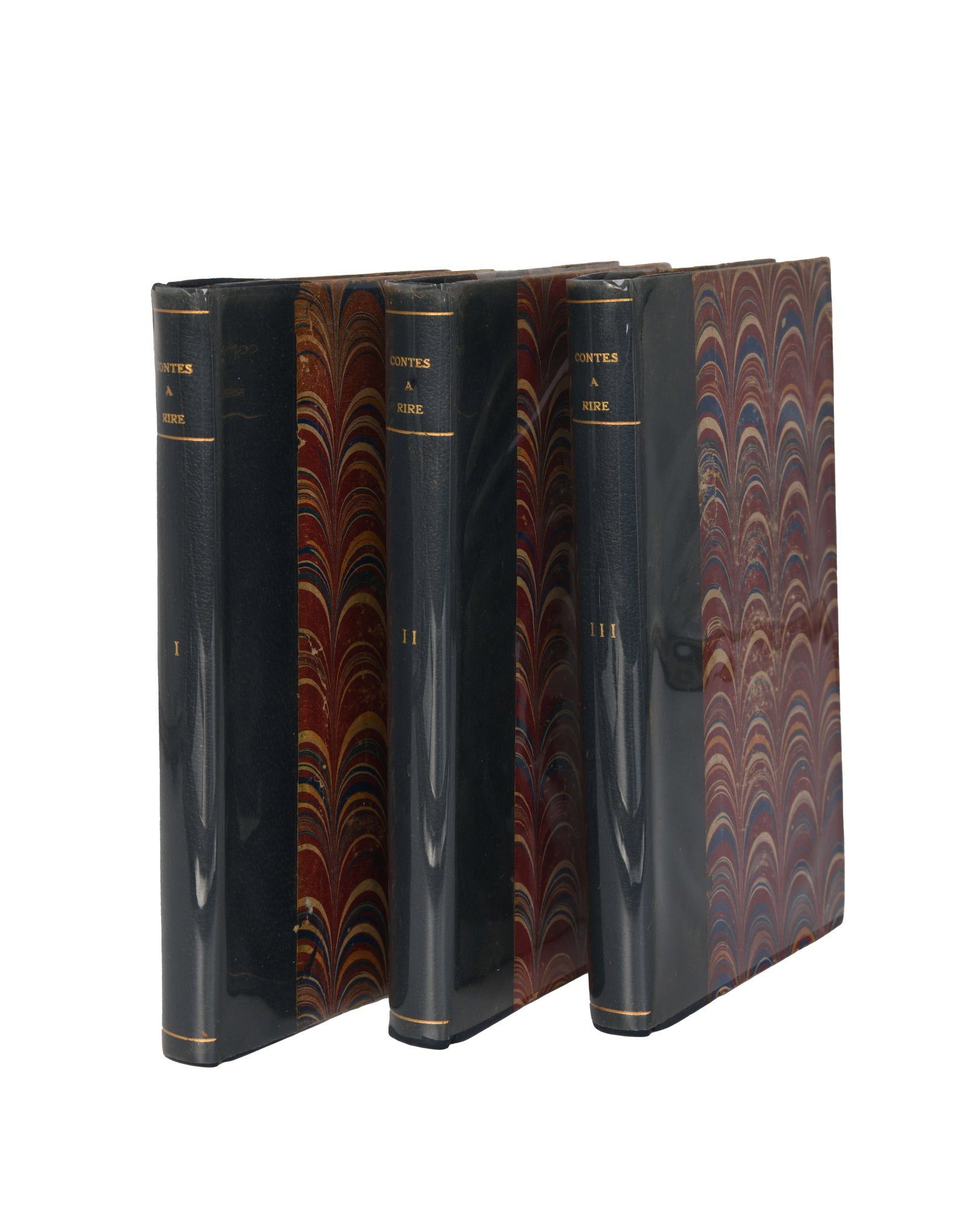 Contes a Rire Volume of Three: Contes a Rire Volume of Three Contes a Rire - Three Volumes Published in Paris 1769 Hard cover All three volumes have a dust jacket They have been rebound and are leather bound with marbled front and 