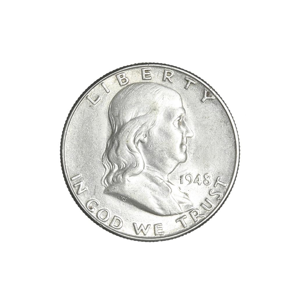 1948 D Franklin Silver Half Dollar (1 of 2)