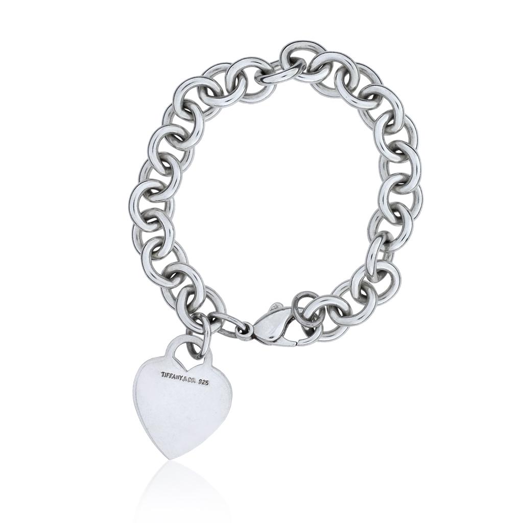 Tiffany & Co. Sterling 3/4" Heart Tag Charm Bracelet (1 of 1)