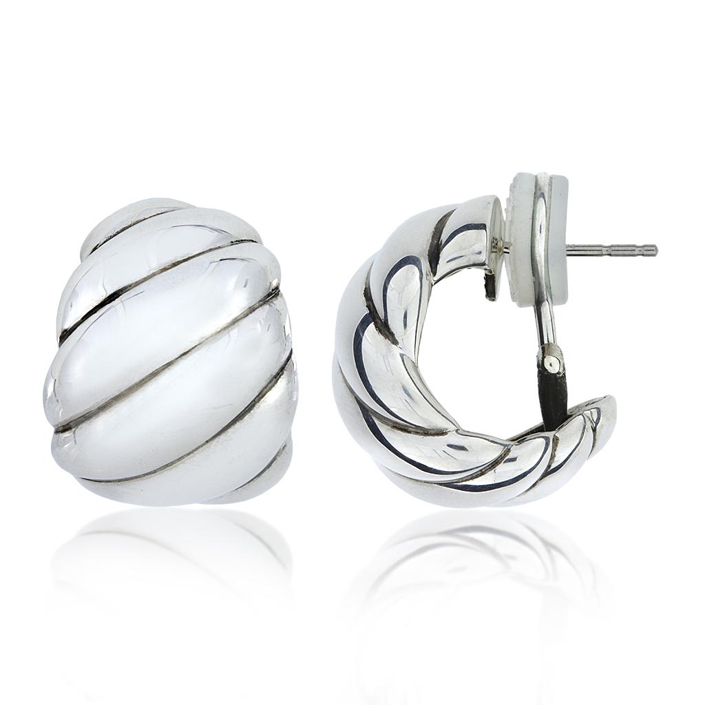 David Yurman Sterling Large Cable Earrings (1 of 1)