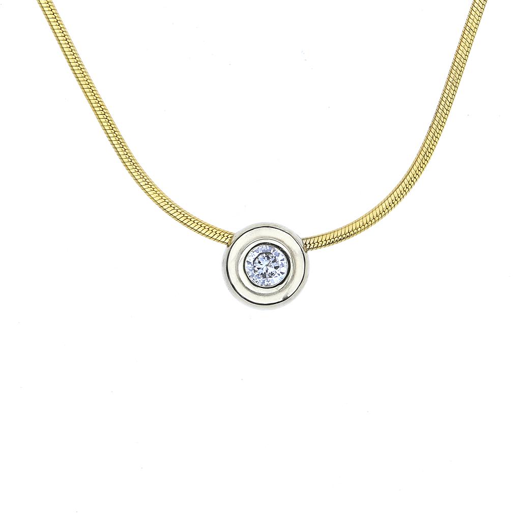 14K Diamond Pendant 18" Snake link Necklace (1 of 2)